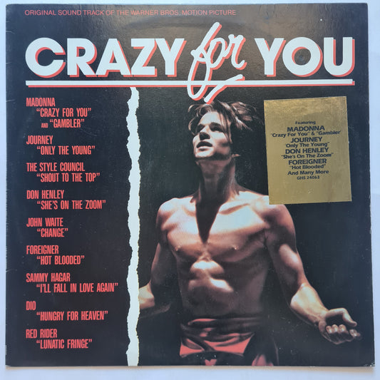 Crazy For You: Original motion Picture Soundtrack – Madonna, Dio, Journey, Sammy Hagar, etc- 1985 - Vinyl Record (Copy)