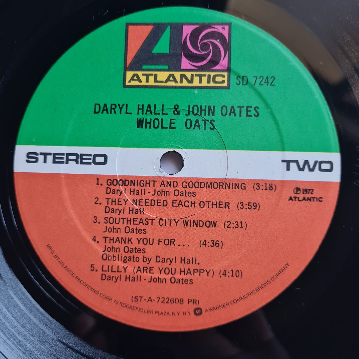 Daryl Hall & John Oates – Whole Oats - 1972 - Vinyl Record LP