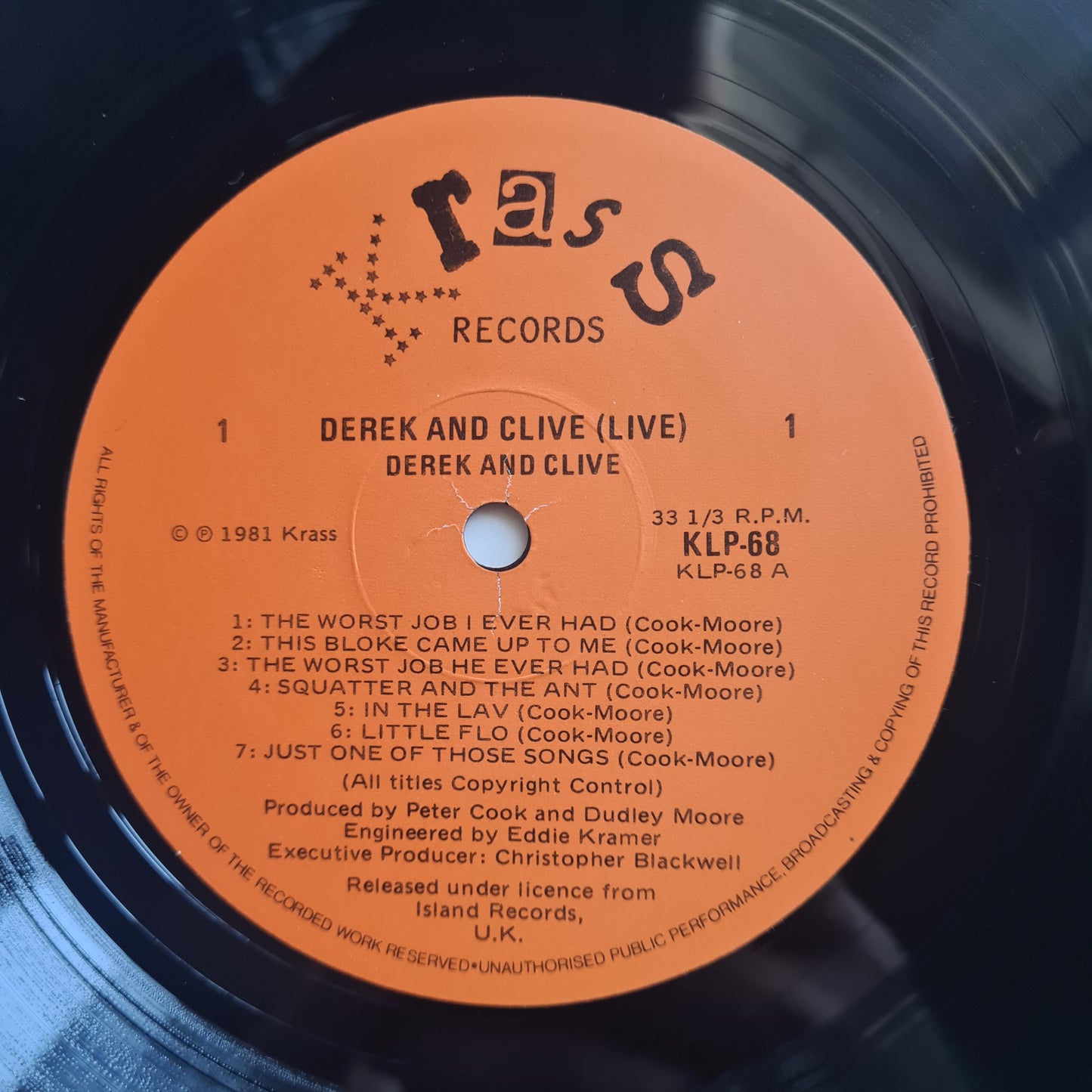 Peter Cook & Dudley Moore – Derek & Clive (LIVE) - 1981 - Vinyl Record LP