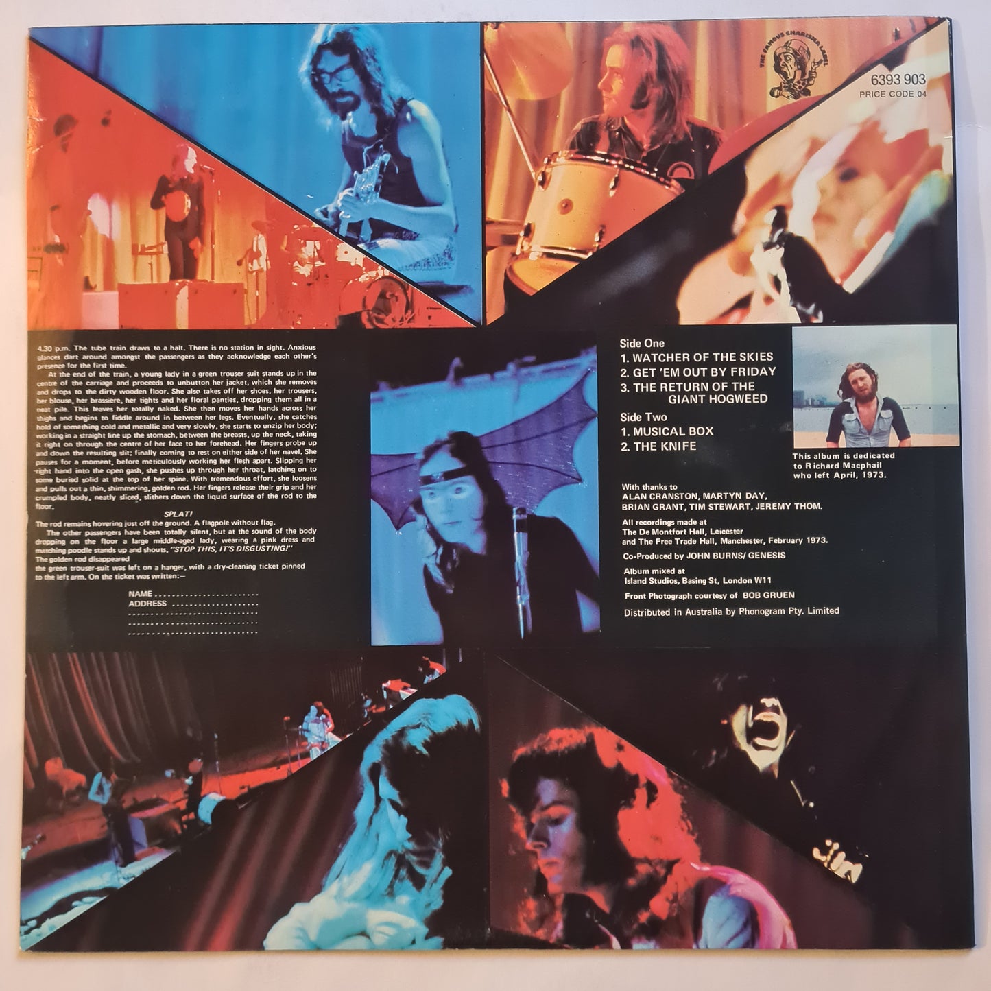 Genesis (Phil Collins) – Live - 1974 - Vinyl Record LP (near mint)