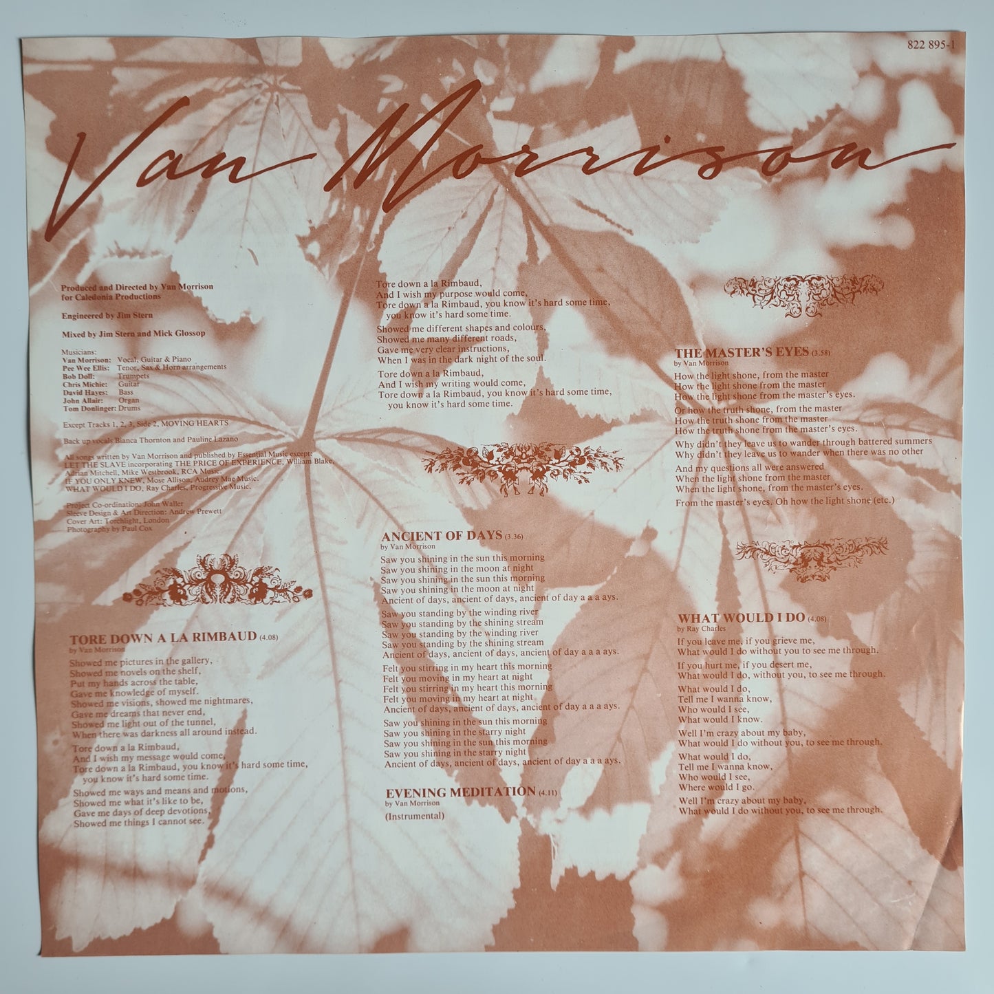 Van Morrison – A Sense Of Wonder - 1984 - Vinyl Record LP