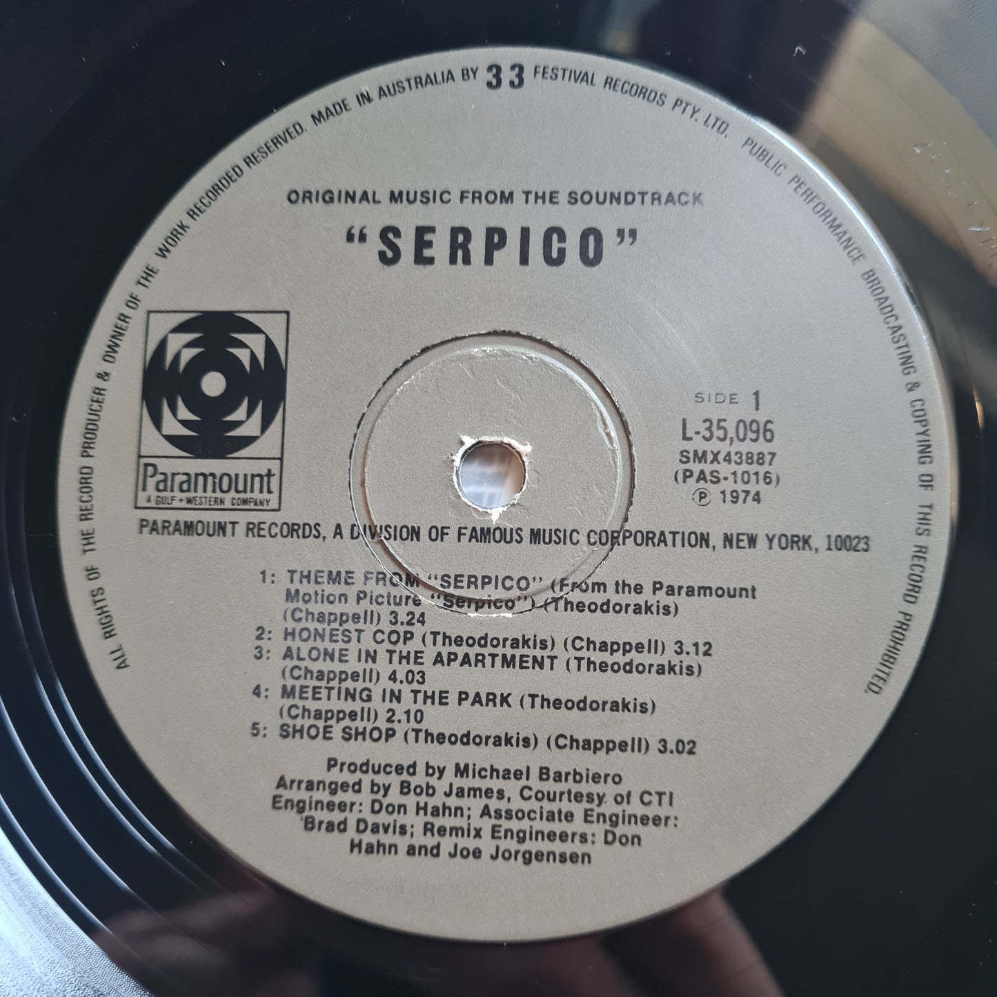 Mikis Theodorakis  – Serpico (Original Music From The Soundtrack) - 1974 - Vinyl Record LP (near mint)