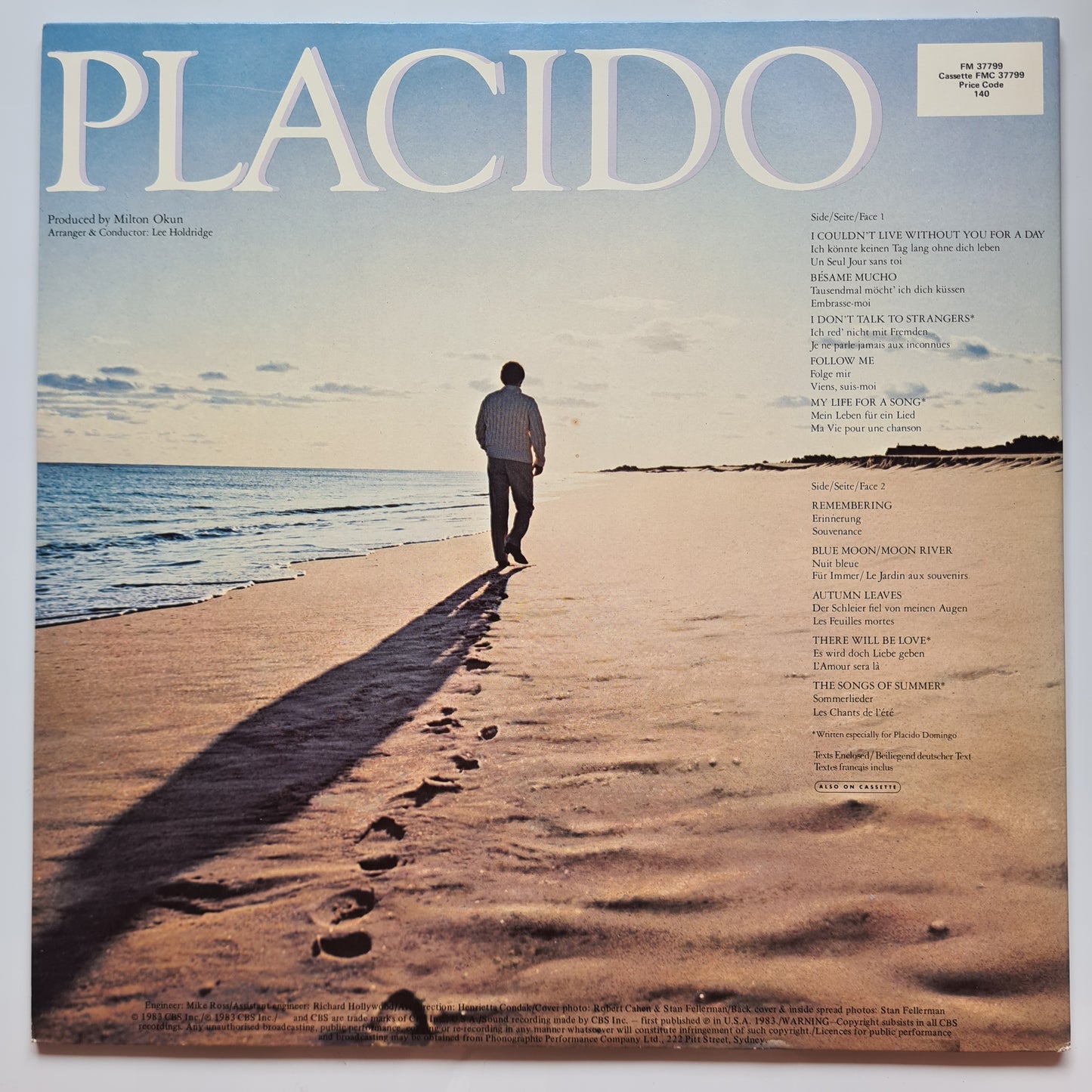 Placido Domingo – My Life For A Song - 1983 - Vinyl Record LP