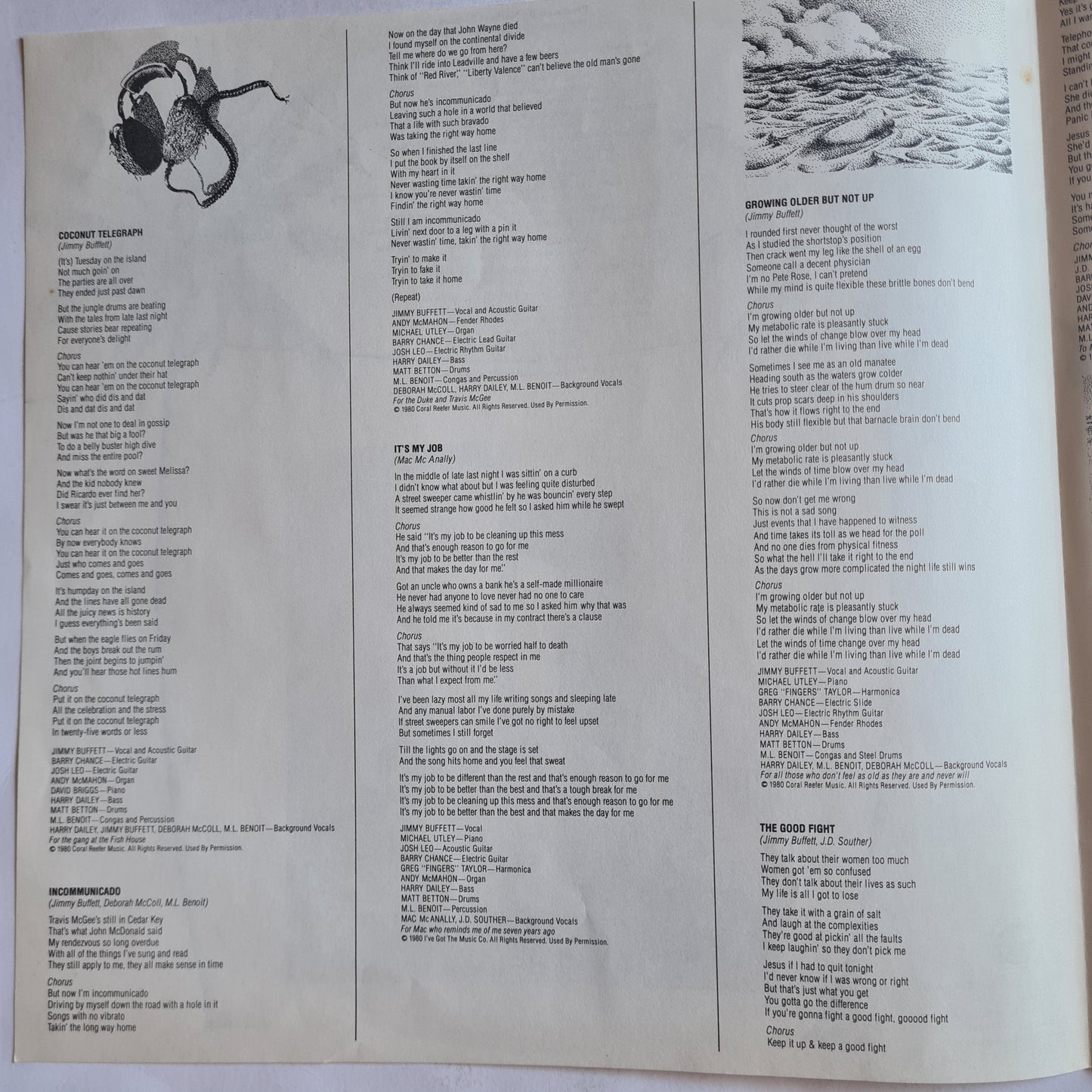 Jimmy Buffett – Coconut Telegraph - 1980 - Vinyl Record LP