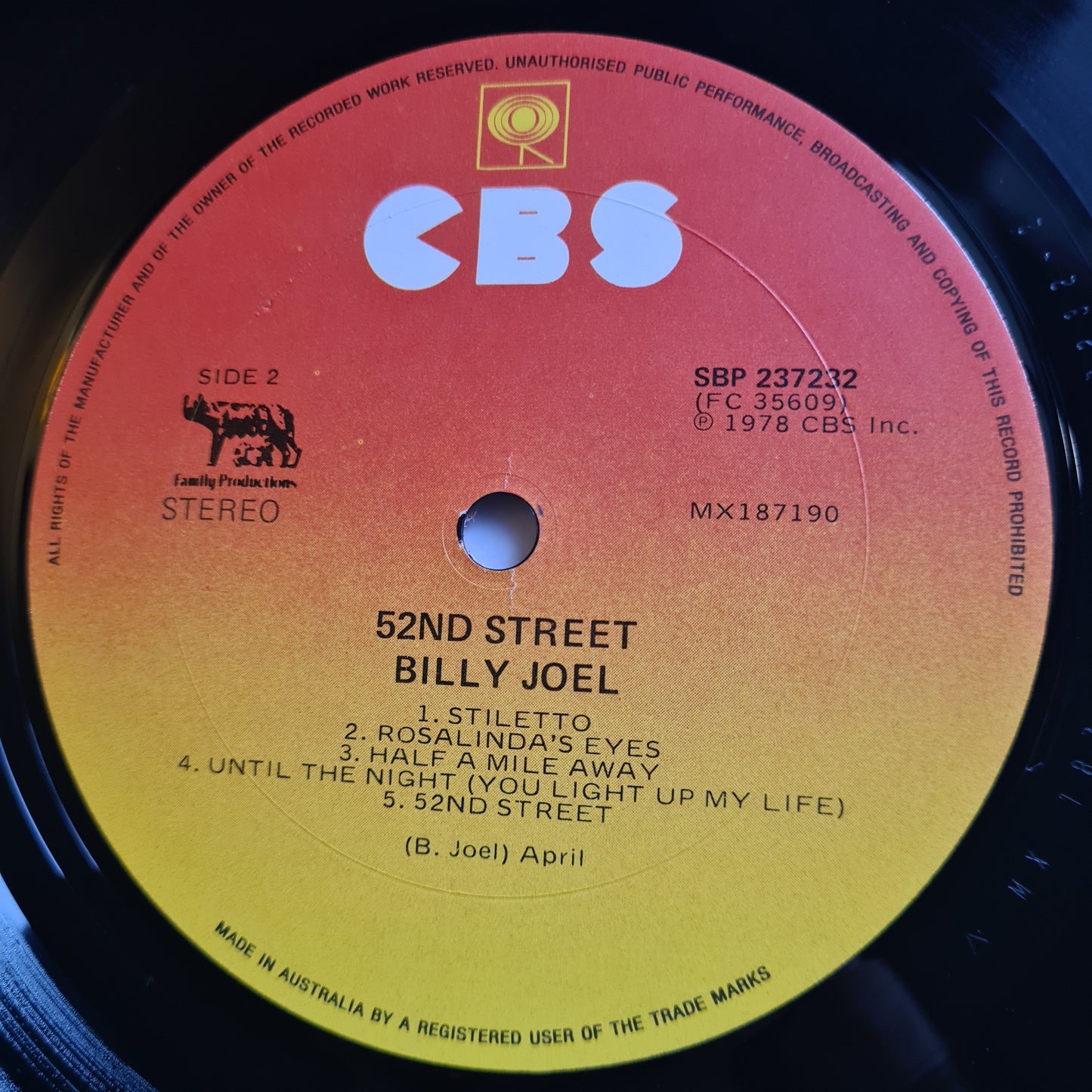 Billy Joel – 52nd Street - 1978 - Vinyl Record LP