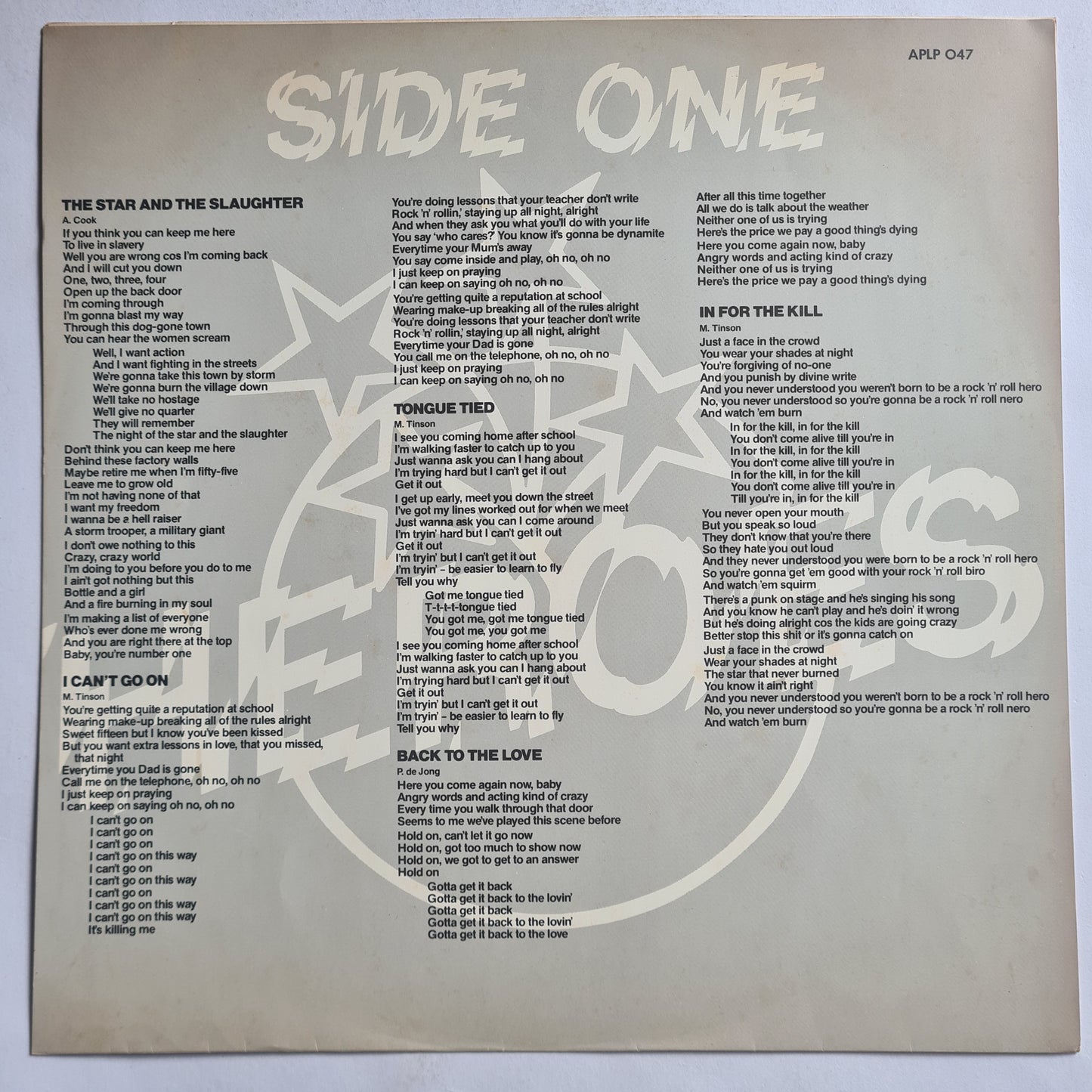 Heroes – Heroes - 1980 - Vinyl Record LP