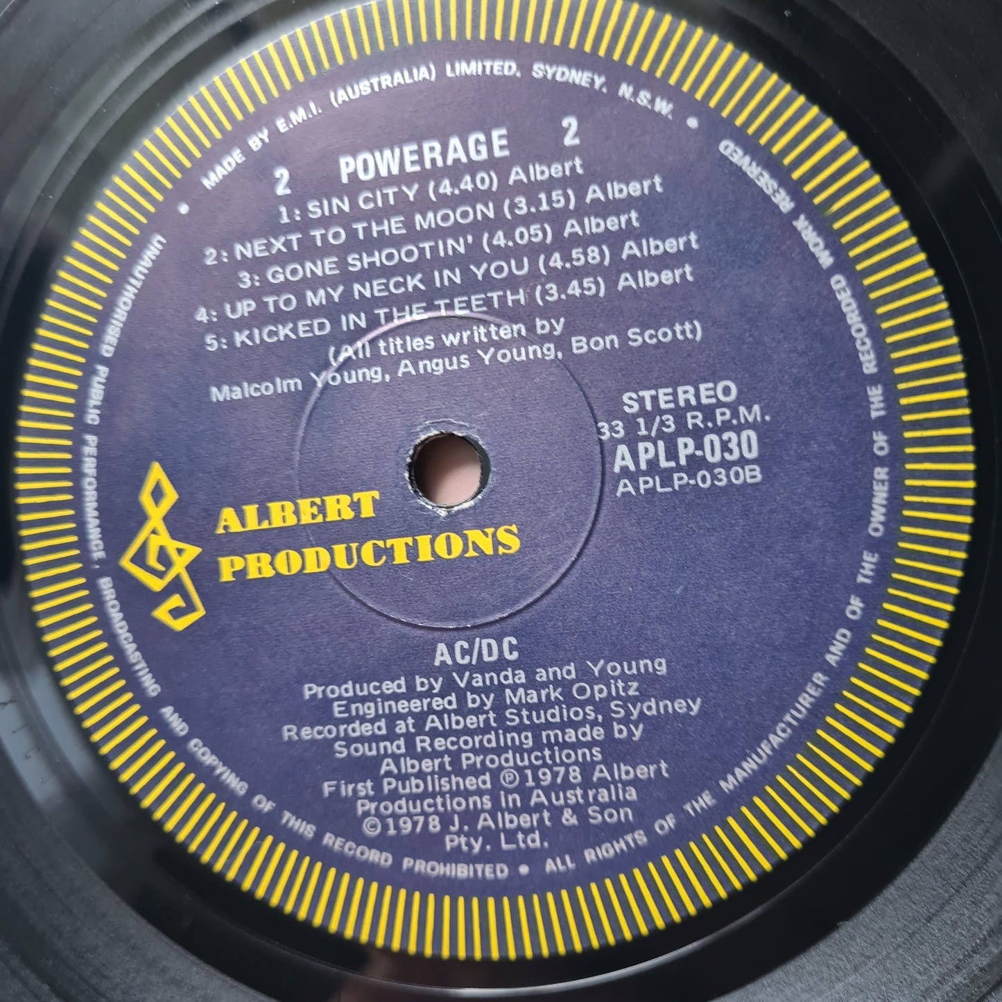 AC/DC – Powerage - 1978 (First Australian Pressing) - Vinyl Record LP