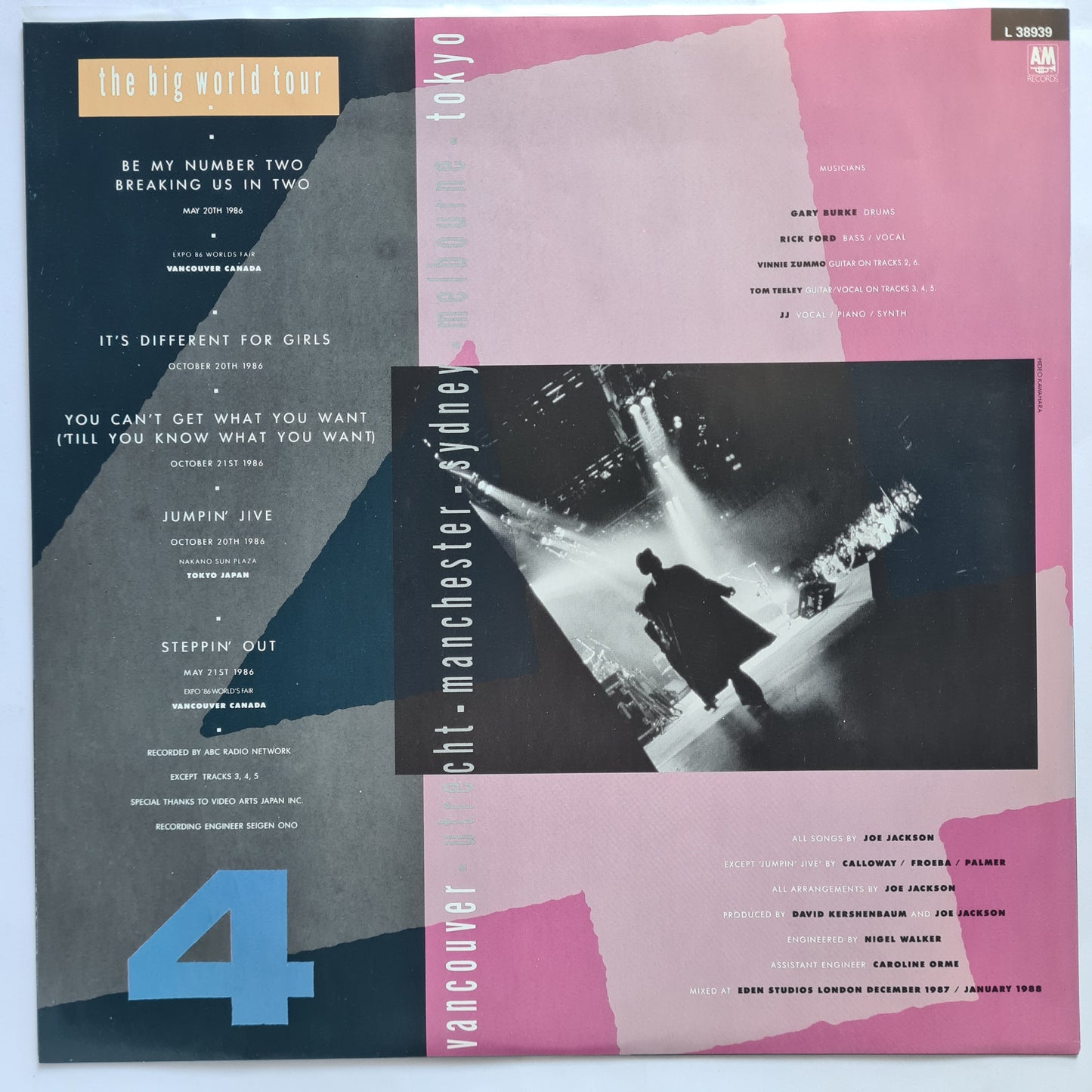 Joe Jackson – Live 1980/86 - 1988 - Vinyl Record 2LP