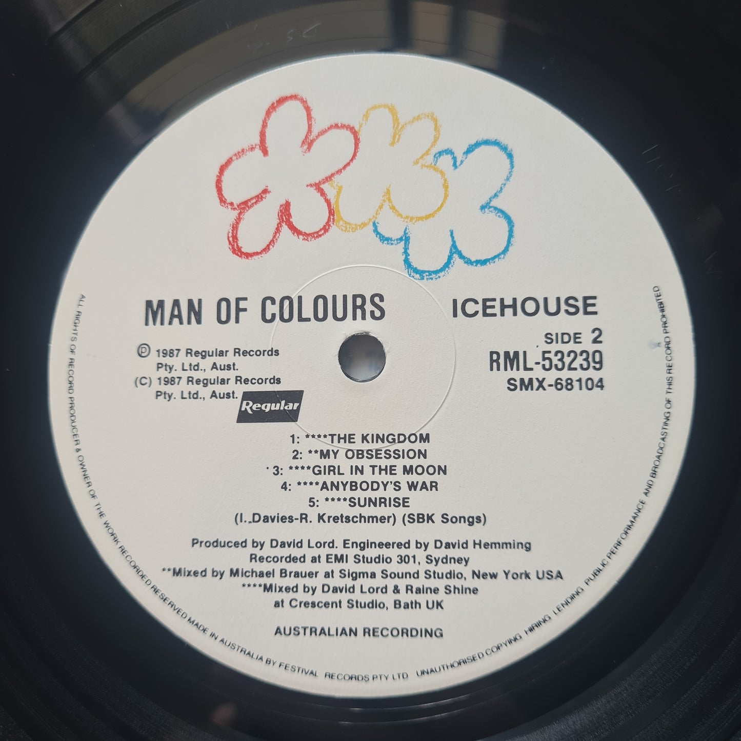 Icehouse – Man Of Colours - 1987 - Vinyl Record LP