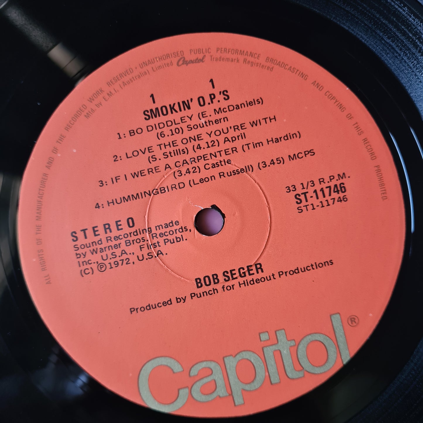 Bob Seger – Smokin' O.P.'S - 1972 (1975 USA Pressing) - Vinyl Record LP