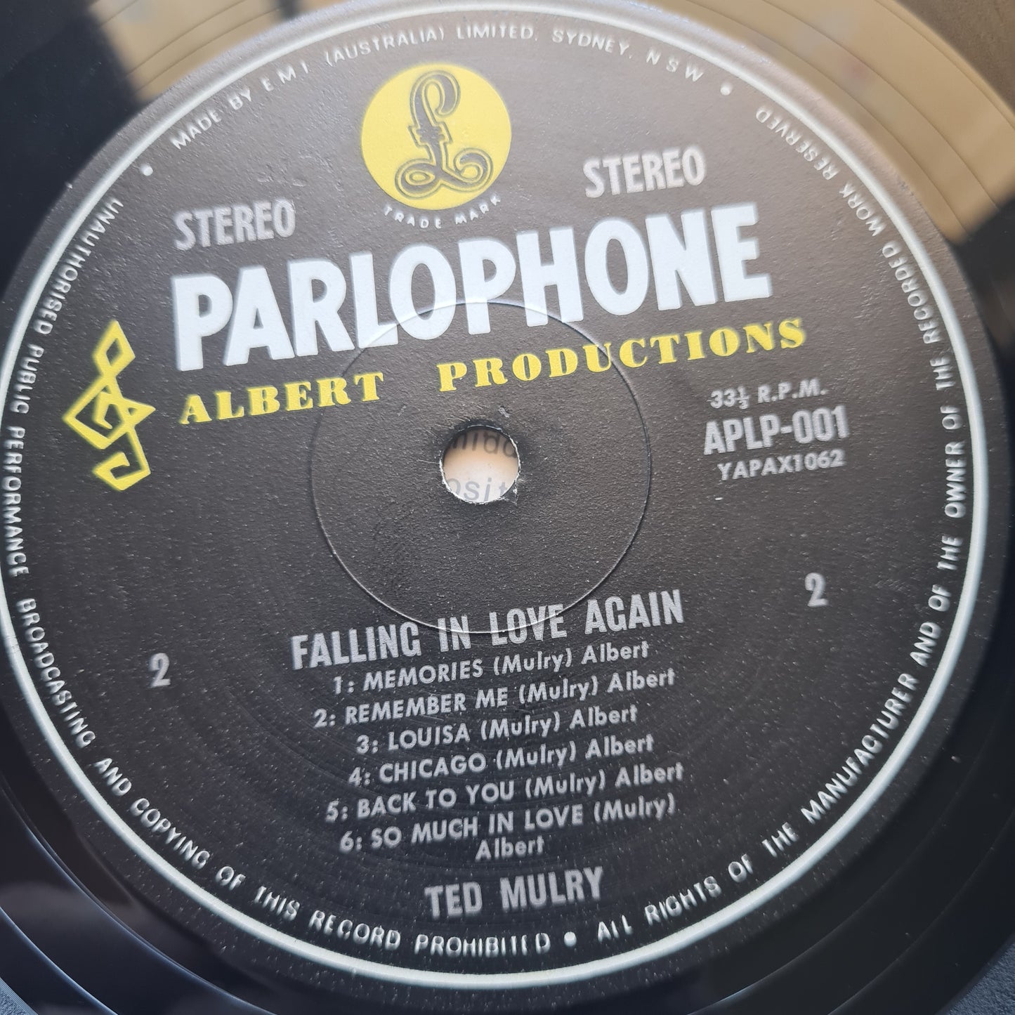 Ted Mulry – Falling In Love - 1971 (1st pressing Parlophone Label) - Vinyl Record LP