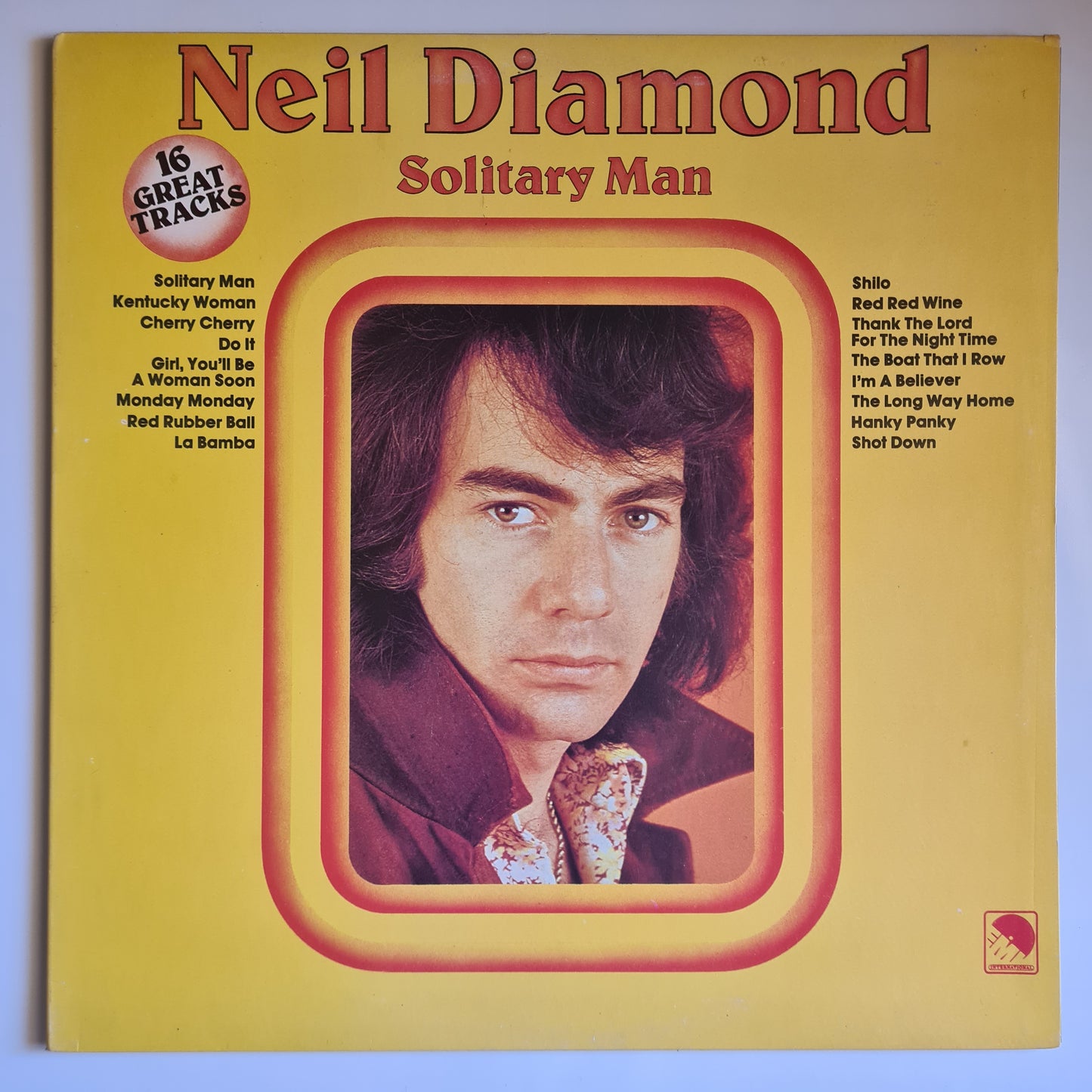 Neil Diamond – Solitary Man: 16 Great Tracks - 1975 - Vinyl Record LP