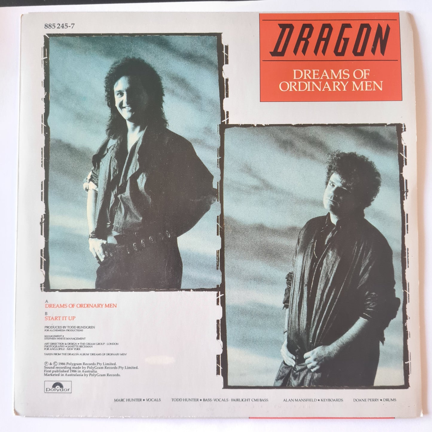 Dragon - Dreams Of Ordinary Men - 1986 - Vinyl Record 7" Single - 45 RPM (near mint)