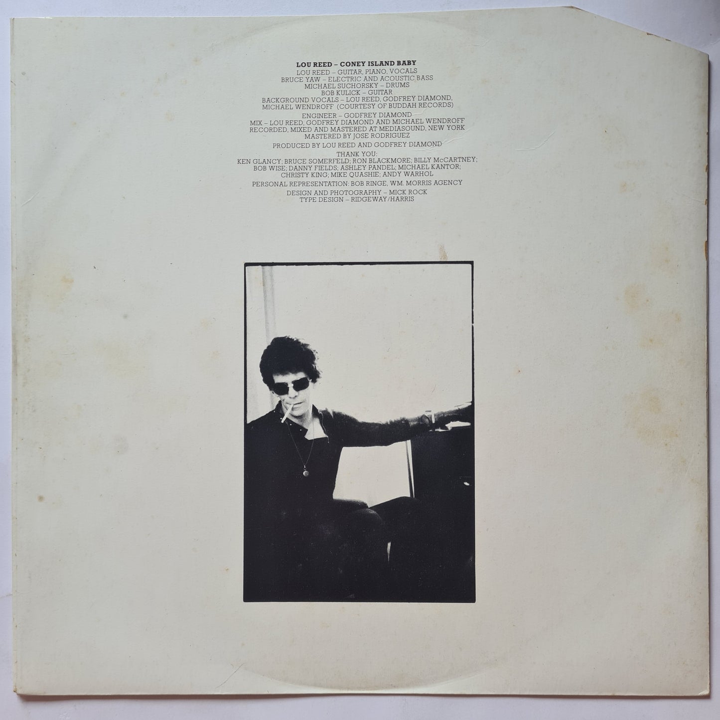 Lou Reed – Coney Island Baby - 1976 - Vinyl Record LP