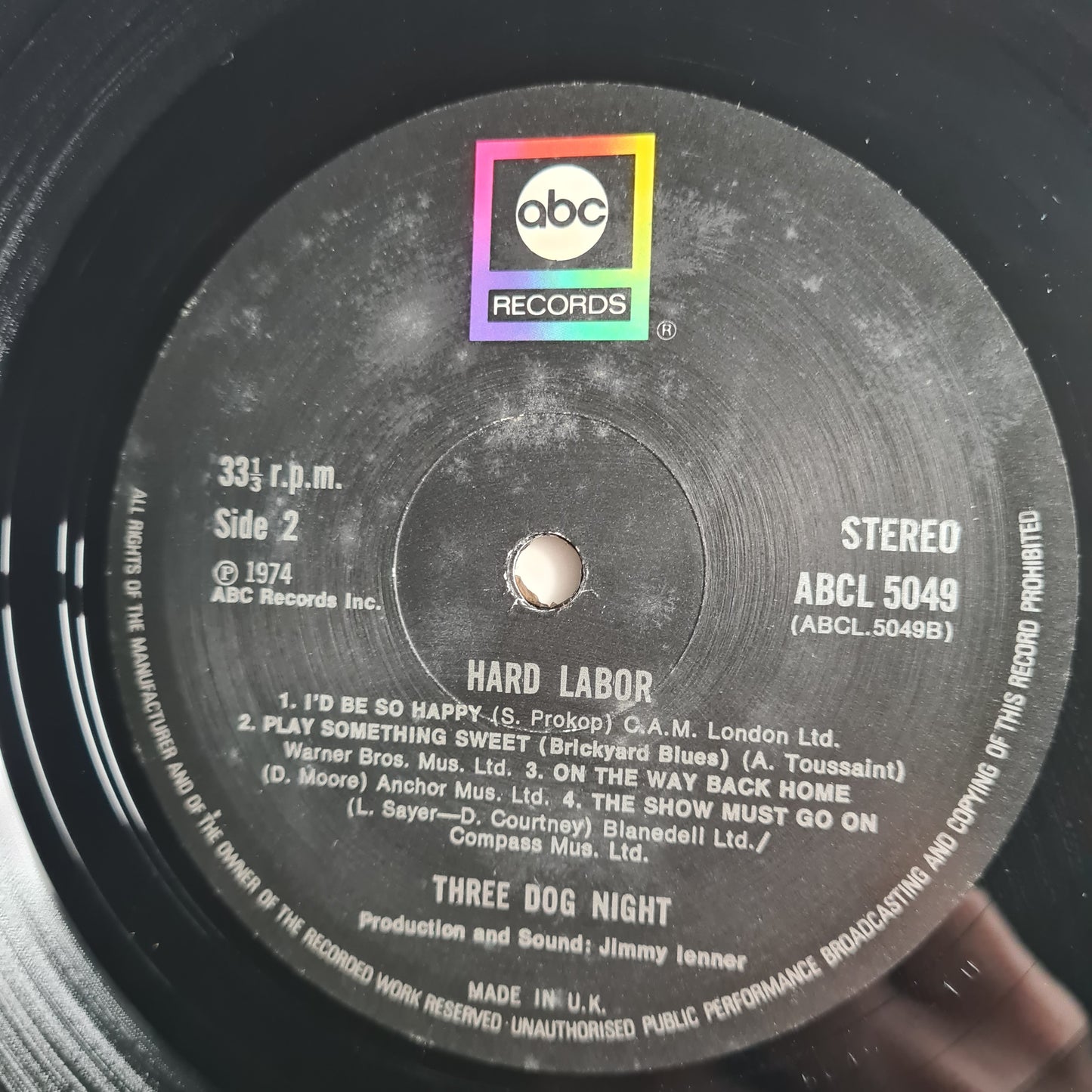 Three Dog Night – Hard Labor - 1974 (UK Pressing) - Vinyl Record LP