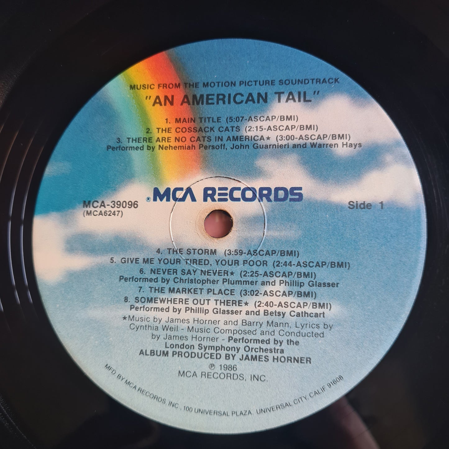 James Horner – An American Tail (Music From The Motion Picture Soundtrack)- 1986 - Vinyl Record LP (Linda Ronstadt)