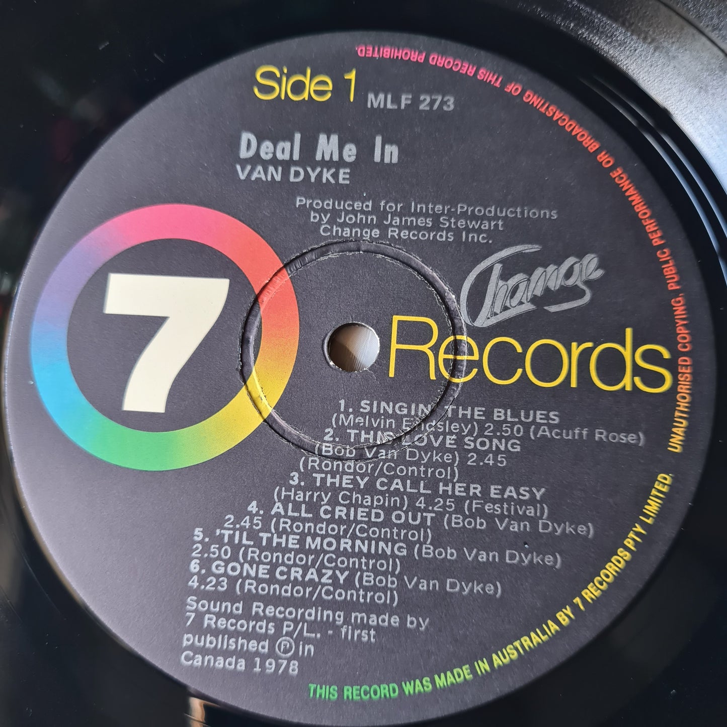 Van Dyke – Deal Me In - 1978 - Vinyl Record LP (near mint)