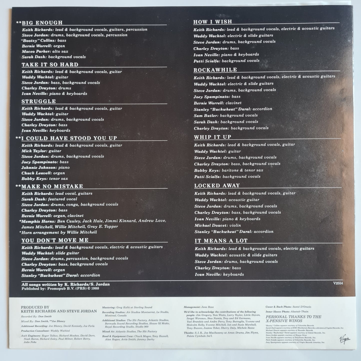 Keith Richards (Rolling Stones) – Talk Is Cheap - 1988 - Vinyl Record LP (near mint)