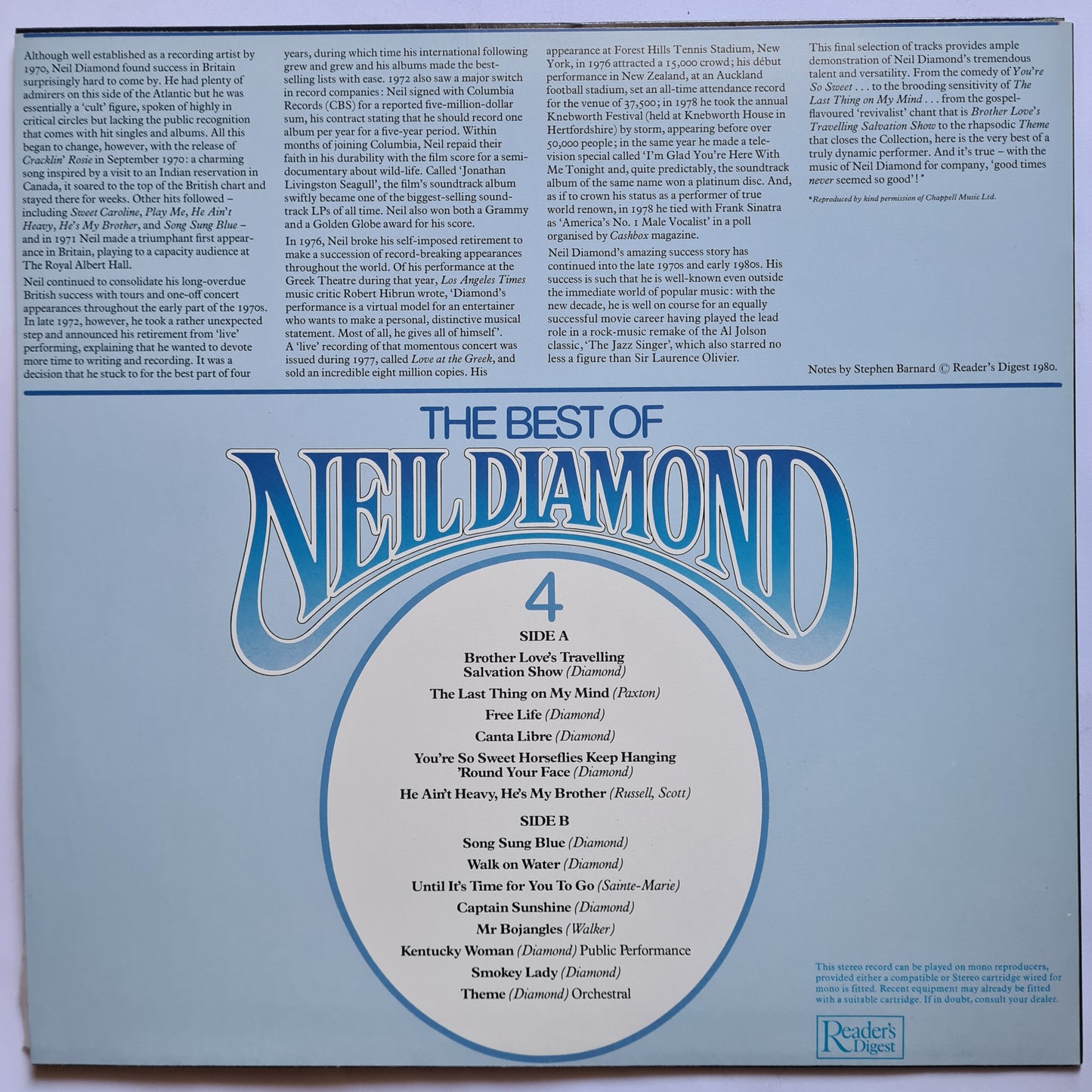 Neil Diamond – The Best Of Neil Diamond - 1980 - 4LP Vinyl Record Box Set (near mint)