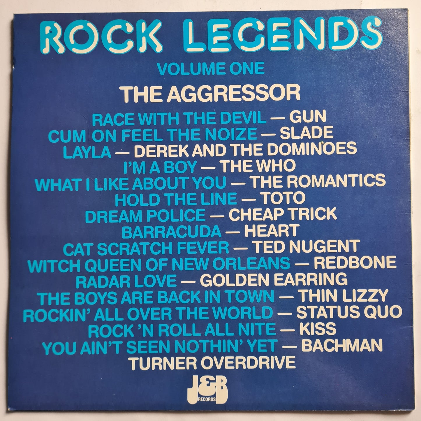 Various Artists (KISS,Thin Lizzy,Toto, etc) – Rock Legends Volume One : The Aggressor - 1985 - Vinyl Record LP