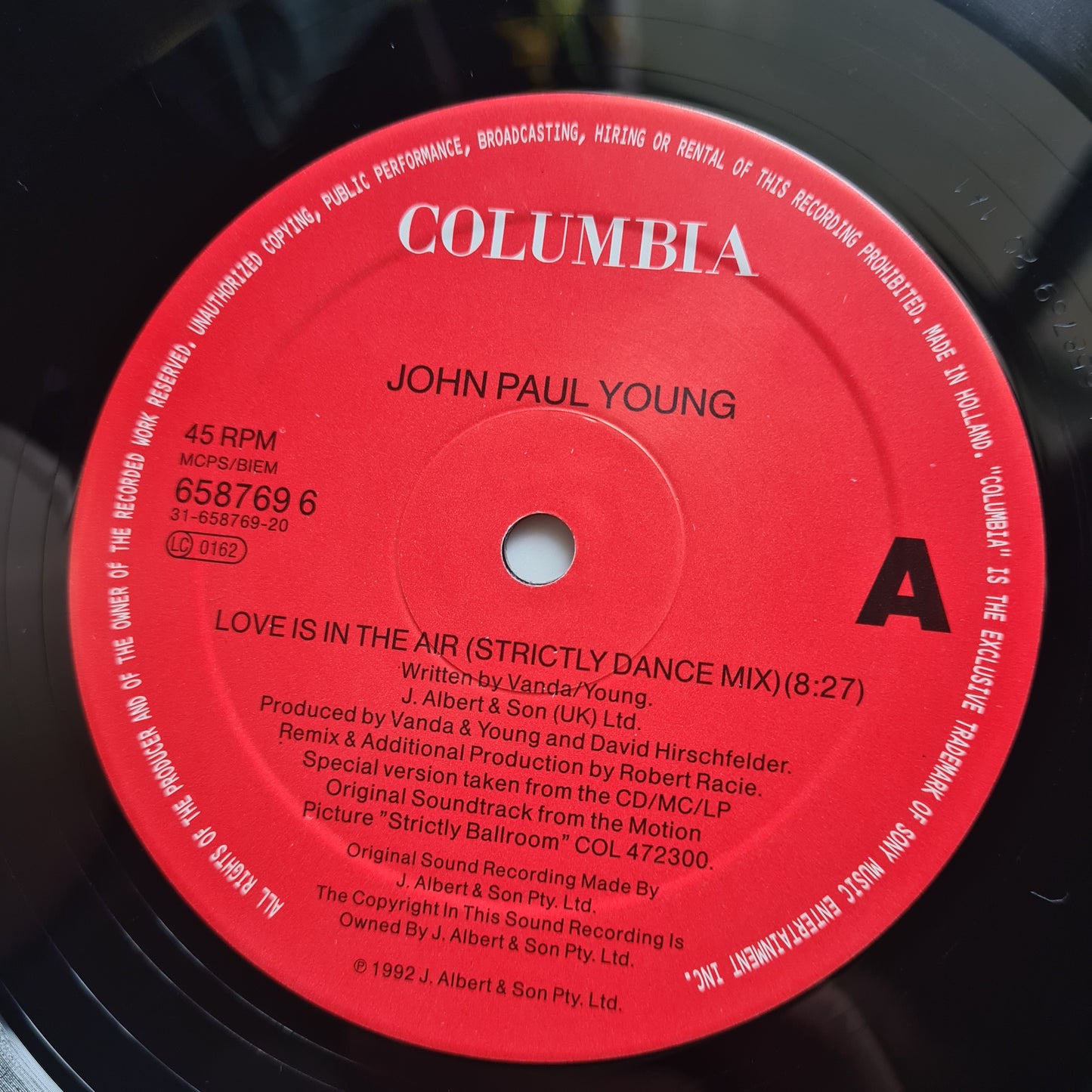 John Paul Young – Love Is In The Air (Strictly Ballroom 12" Dance Mix) - 1992 - Vinyl Record
