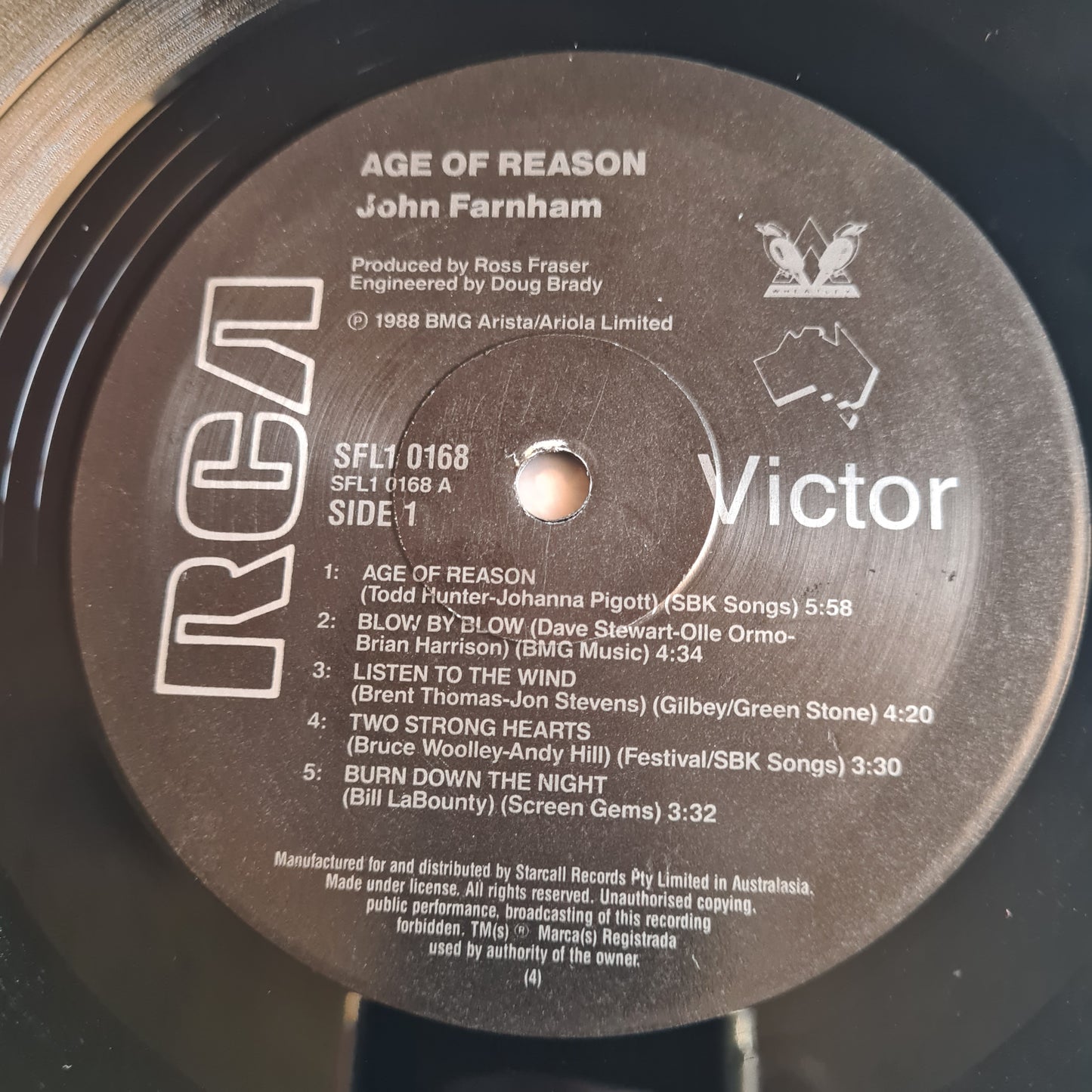 John Farnham – Age Of Reason - 1988 - Vinyl Record LP