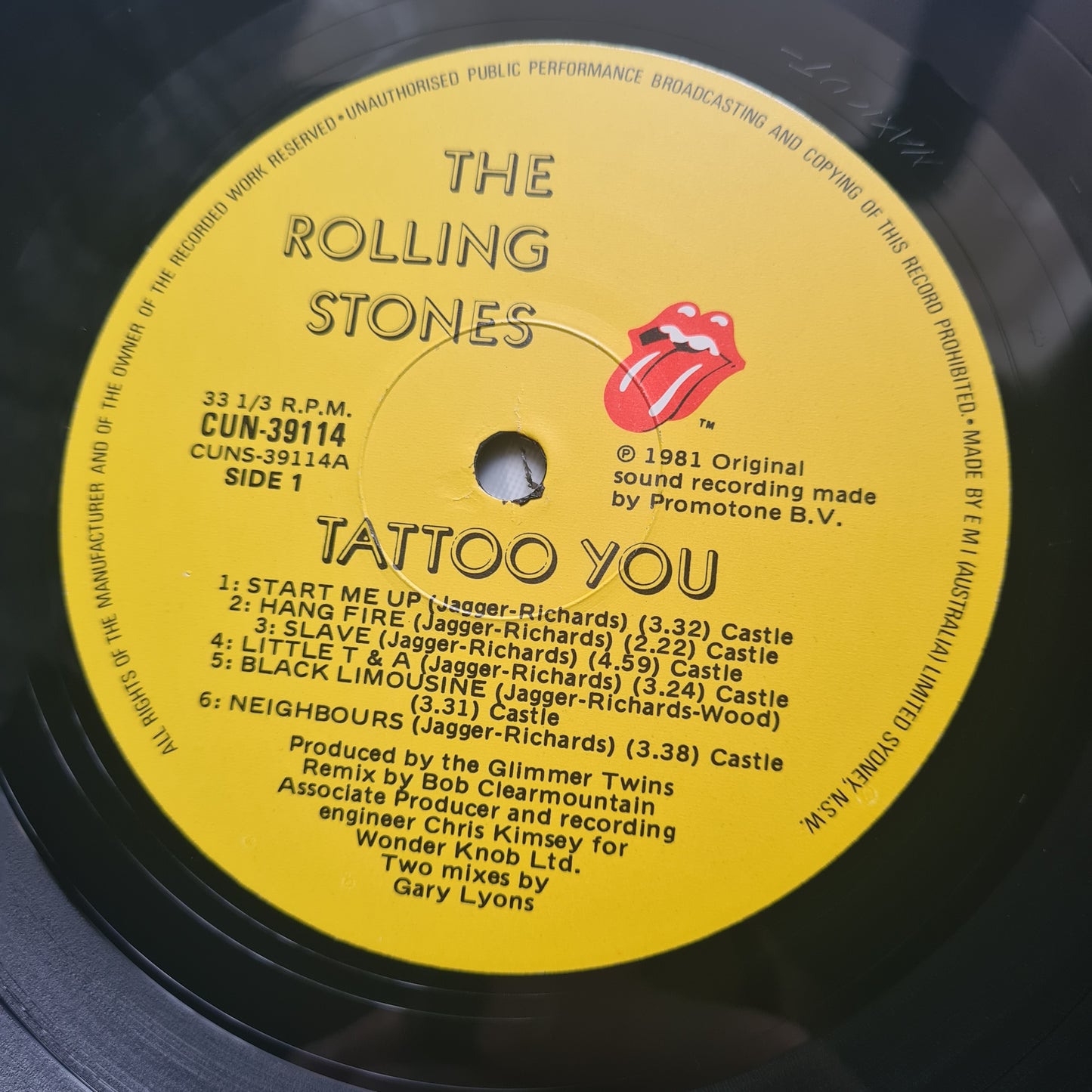 The Rolling Stones – Tattoo You - 1981 - Vinyl Record LP (near mint)