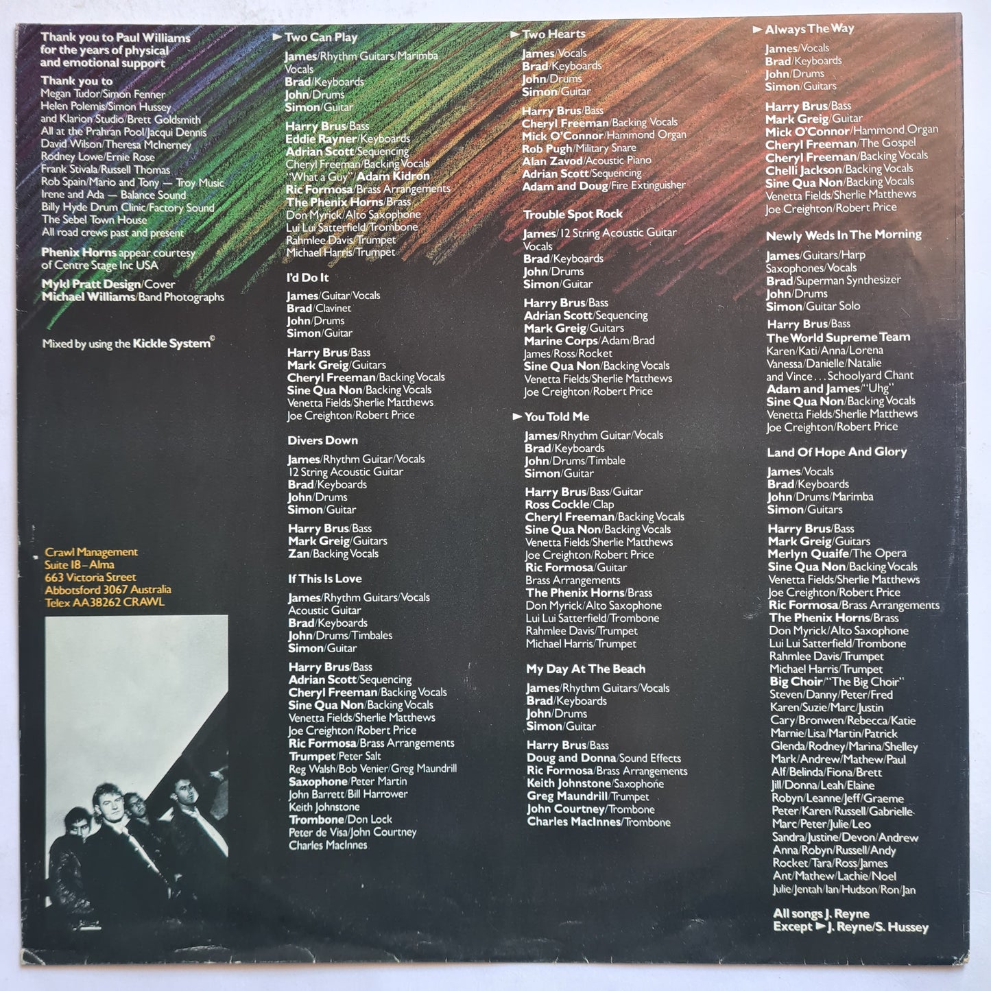 Australian Crawl – Between A Rock & A Hard Place - 1985 - Vinyl Record LP