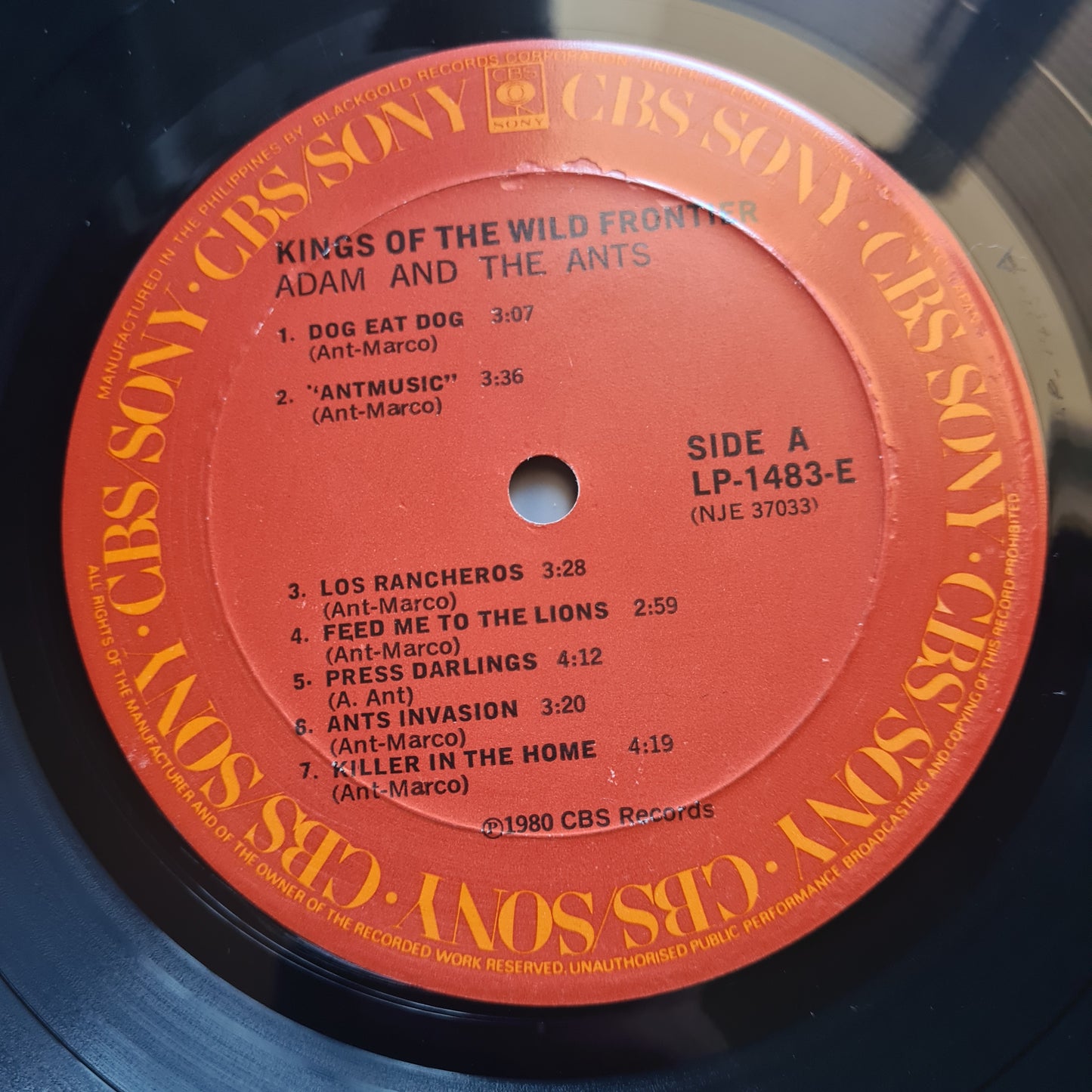 Adam & The Ants - Kings Of The Wild Frontier - 1980 (Philippines Pressing) - Vinyl Record LP (EX)