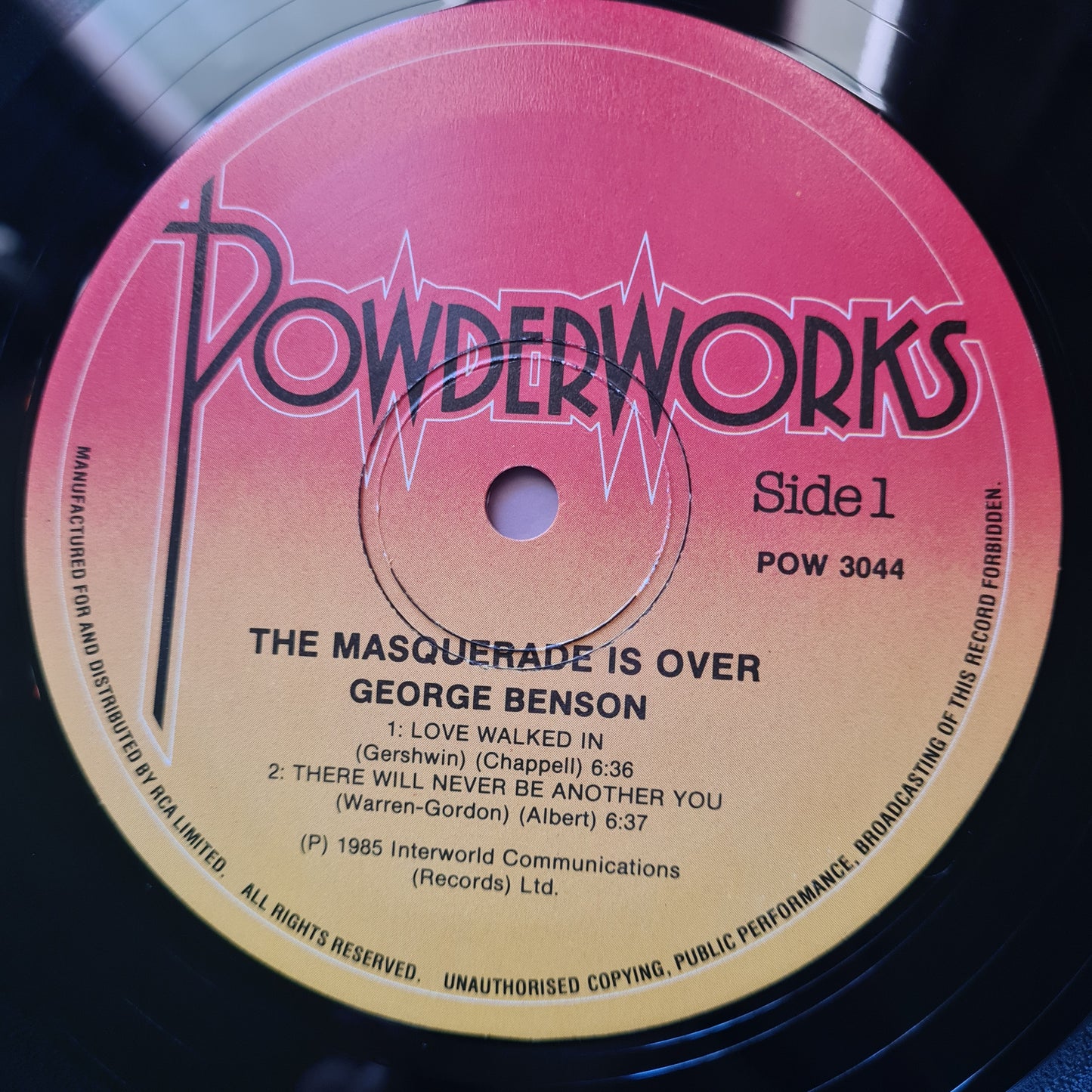 George Benson – The Masquerade Is Over - 1985 - Vinyl Record LP