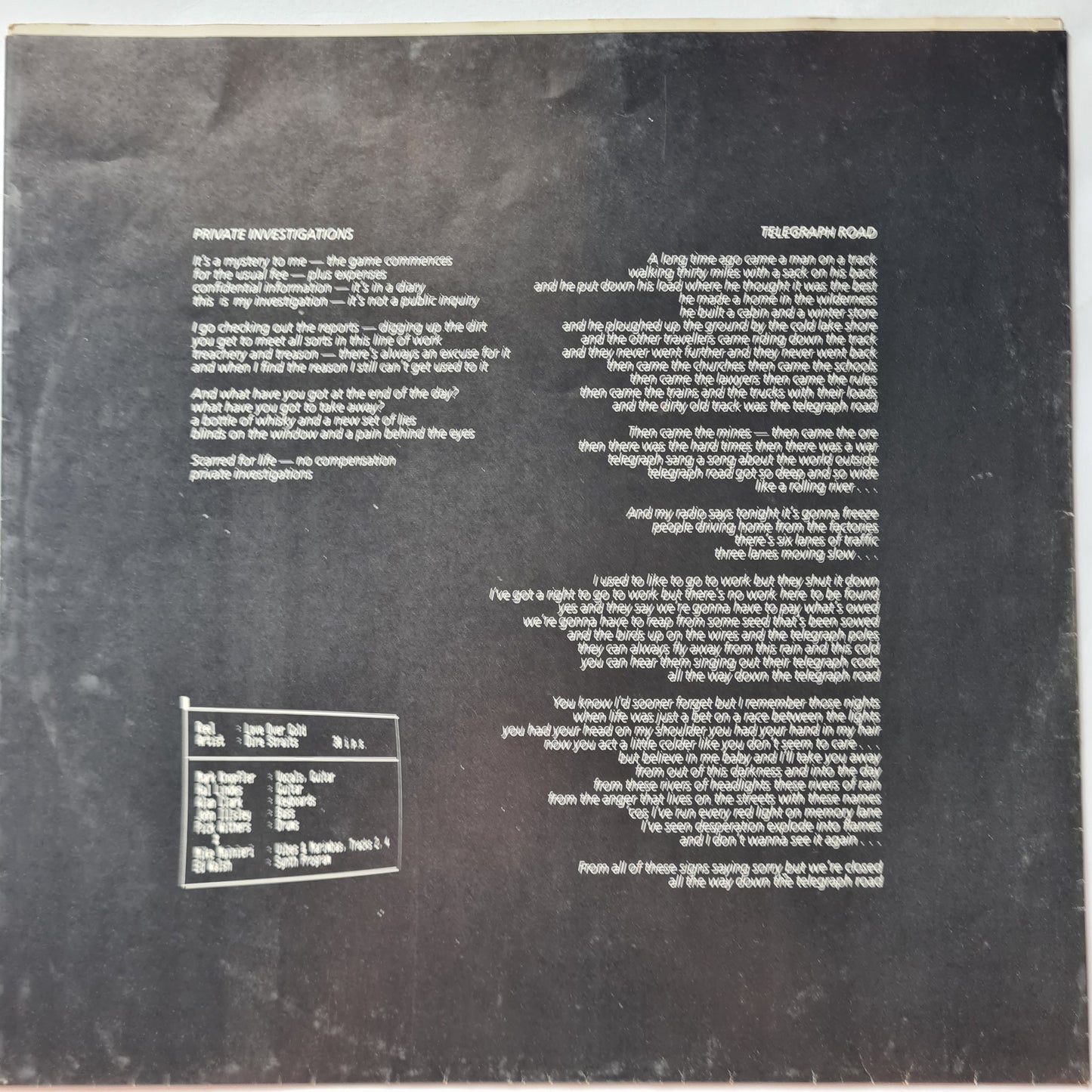Dire Straits – Love Over Gold - 1982 - Vinyl Record LP