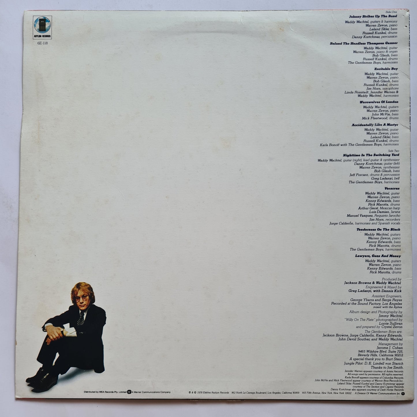 Warren Zevon – Excitable Boy - 1978 (1984 Australian Pressing) - Vinyl Record LP