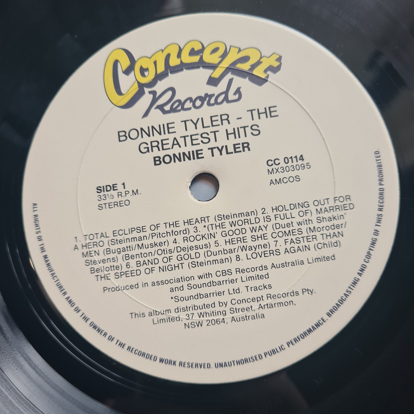 Bonnie Tyler – The Greatest Hits - 1989 - Vinyl Record LP (EX)