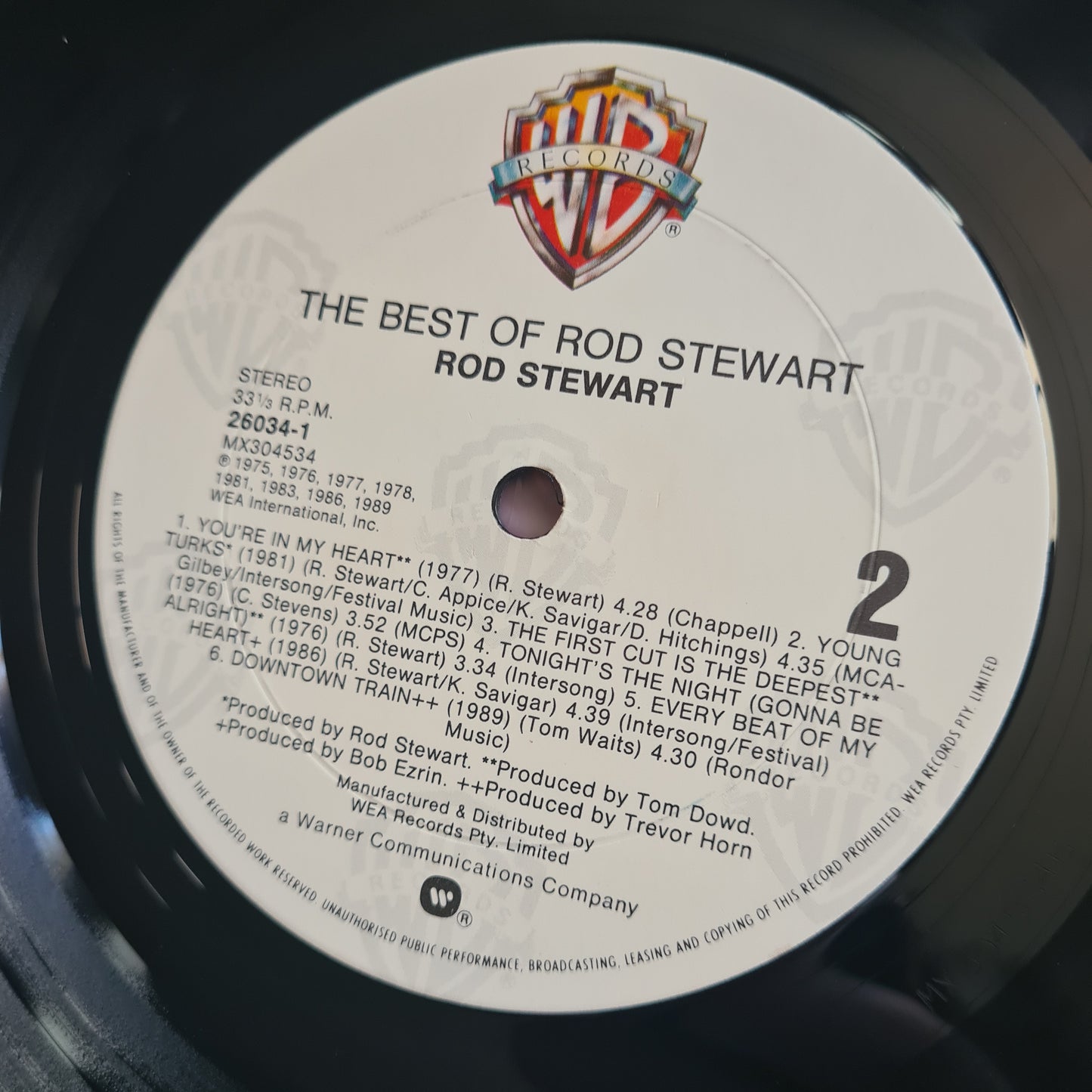 Rod Stewart – The Best Of Rod Stewart -  1989 - Vinyl Record LP