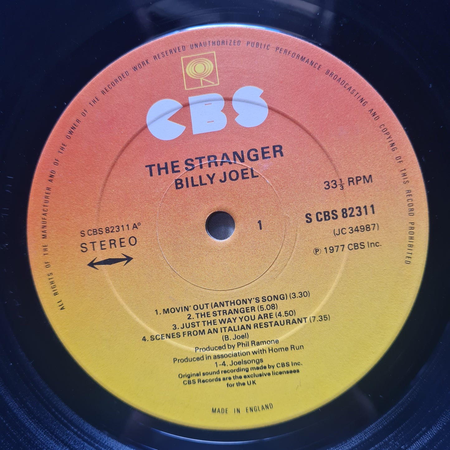 Billy Joel – The Stranger - 1977 (UK pressing) - Vinyl Record LP (EX)