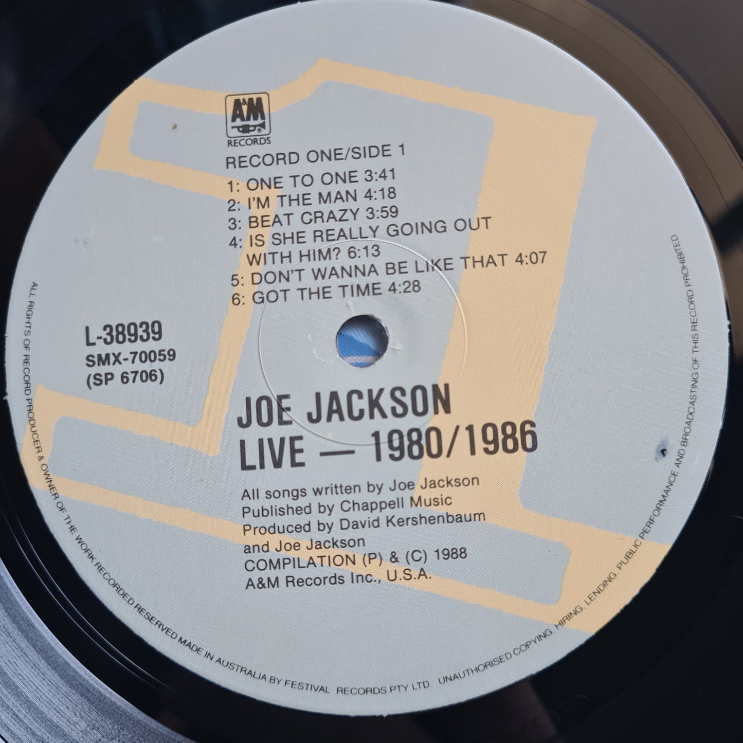 Joe Jackson – Live 1980/86 - 1988 - Vinyl Record 2LP