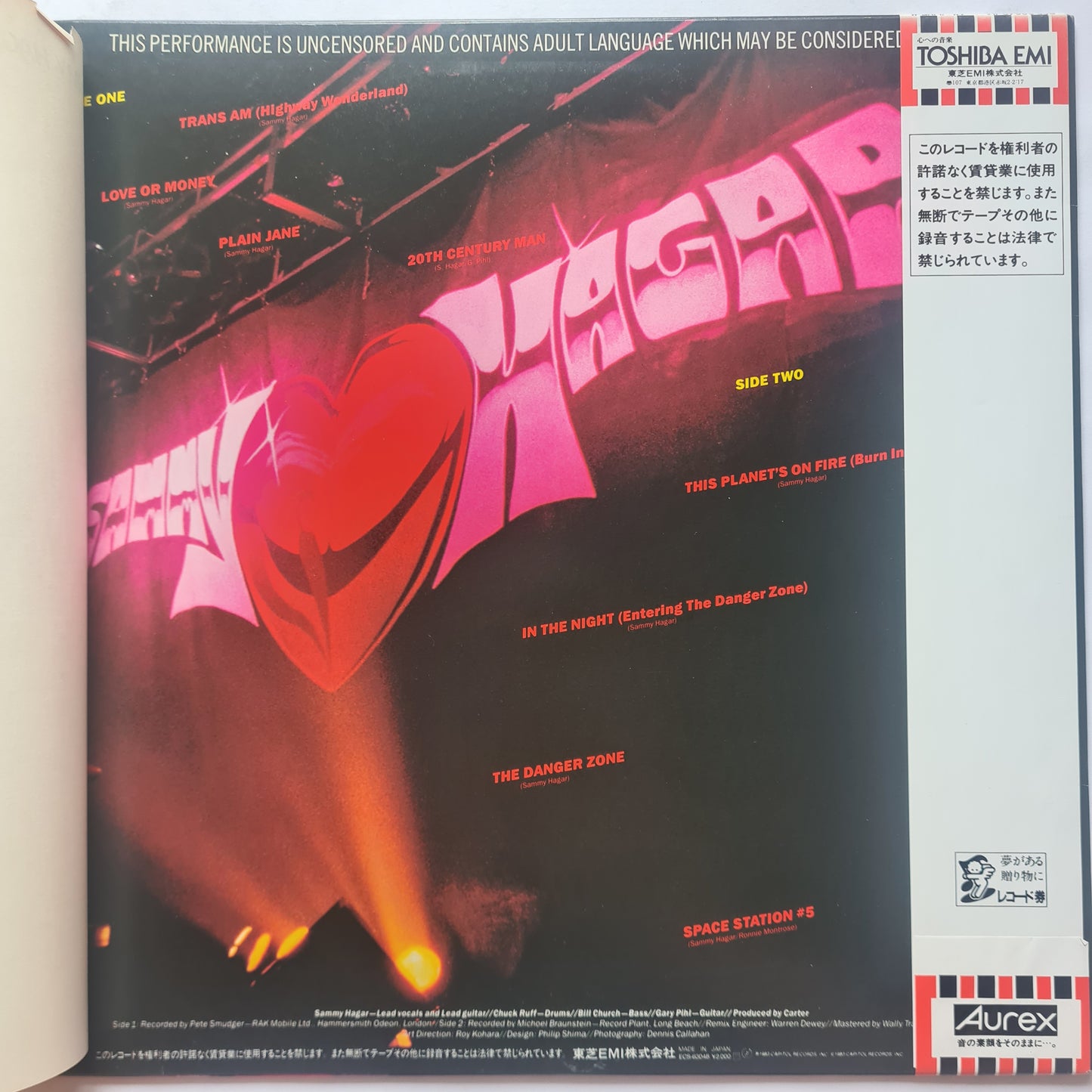 Sammy Hagar – Live - 1980 (Japanese Pressing) - Vinyl Record LP
