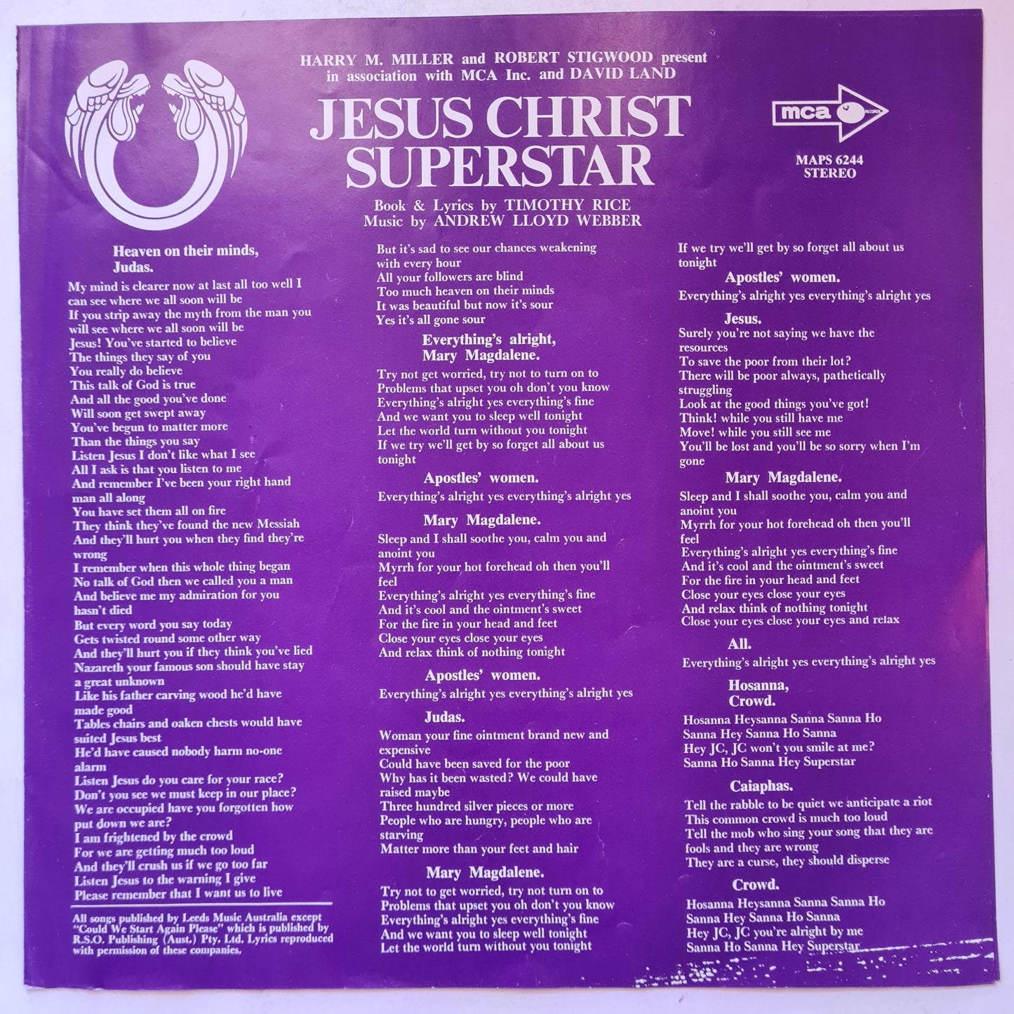 Various – Jesus Christ Superstar (Original Australian Cast Recording) - 1972 (Gatefold) - Vinyl Record LP