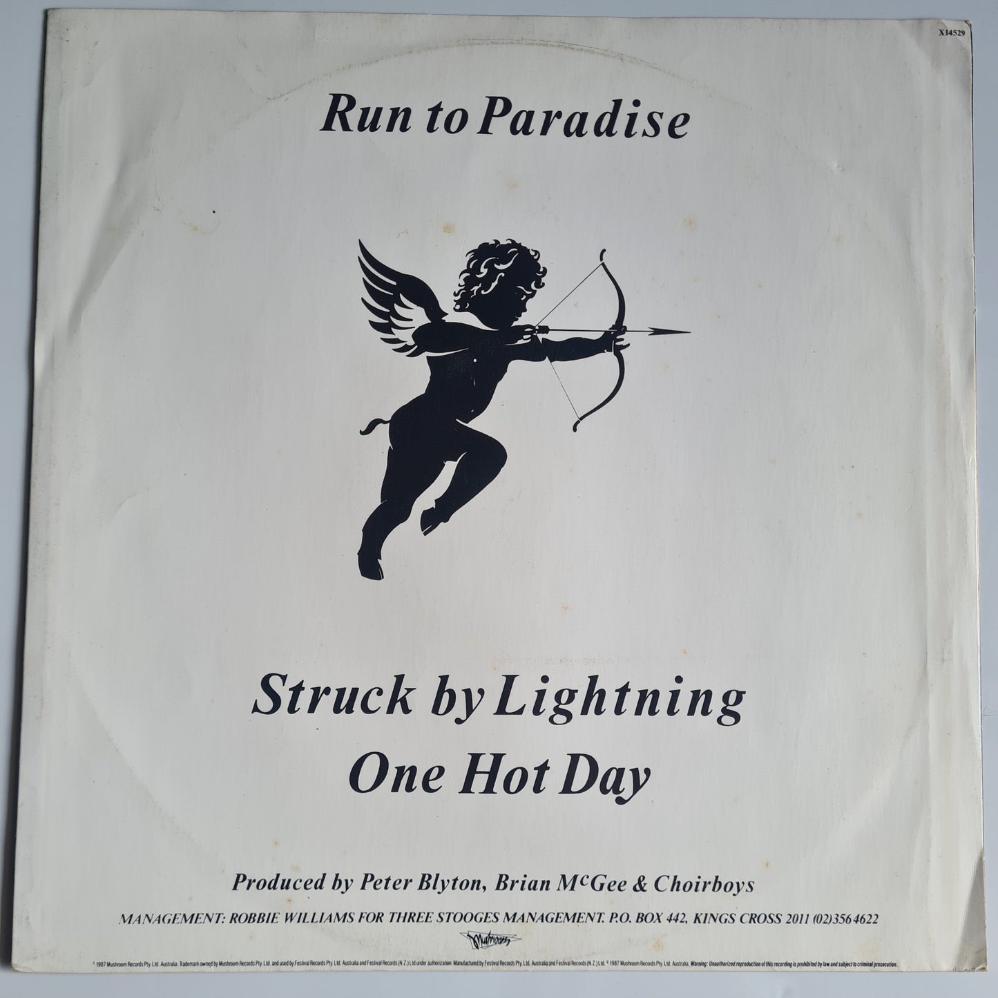 The Choir Boys – Run To Paradise (SIGNED by 3 members) - 1987 (COVER ONLY)