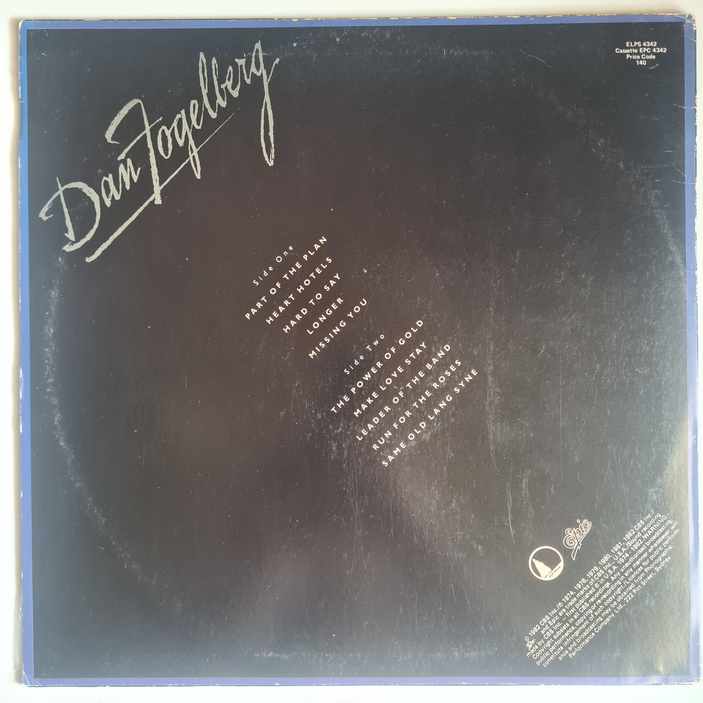 Dan Fogelberg – Greatest Hits - 1982 - Vinyl Record LP