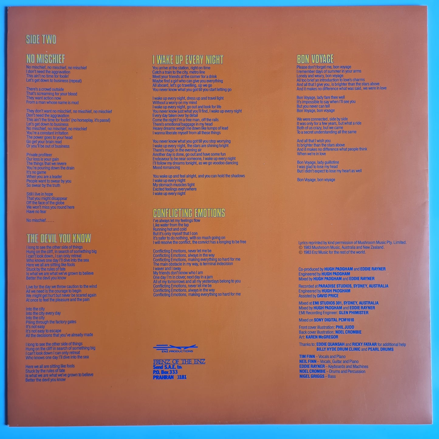 Split Enz – Conflicting Emotions - 1983 - Vinyl Record LP