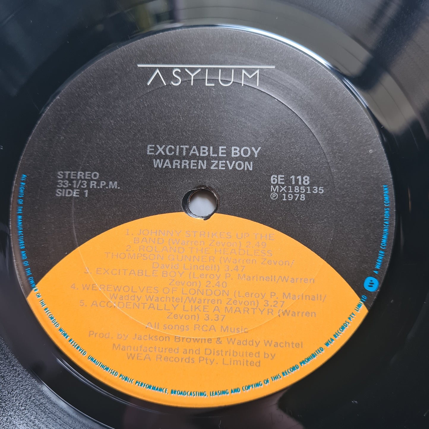 Warren Zevon – Excitable Boy - 1978 (1984 Australian Pressing) - Vinyl Record LP