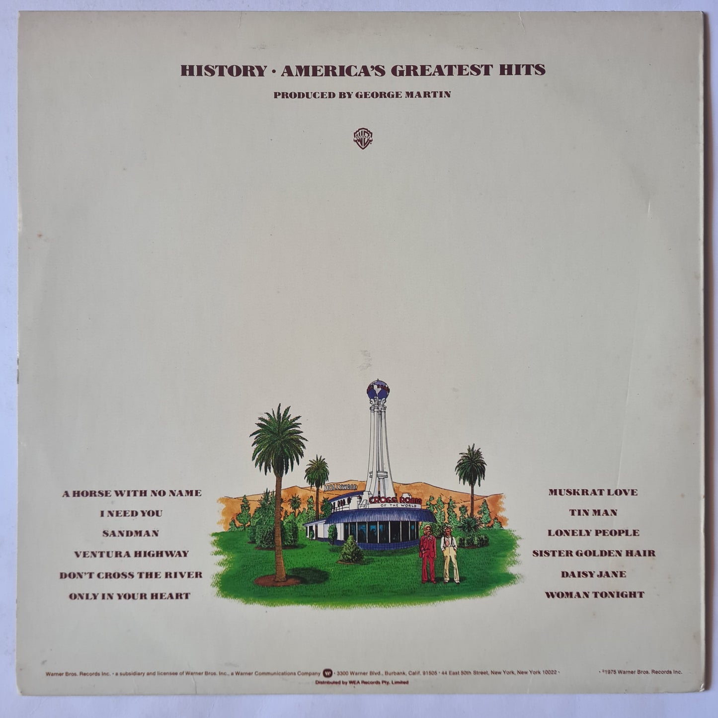 America – History: America's Greatest Hits - 1975 - Vinyl Record LP