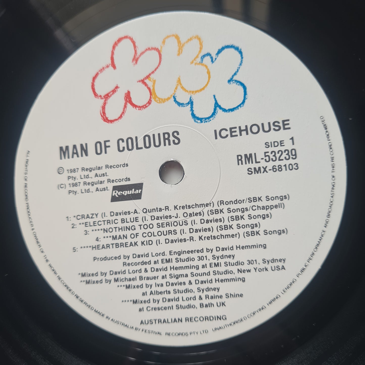 Icehouse – Man Of Colours - 1987 - Vinyl Record LP