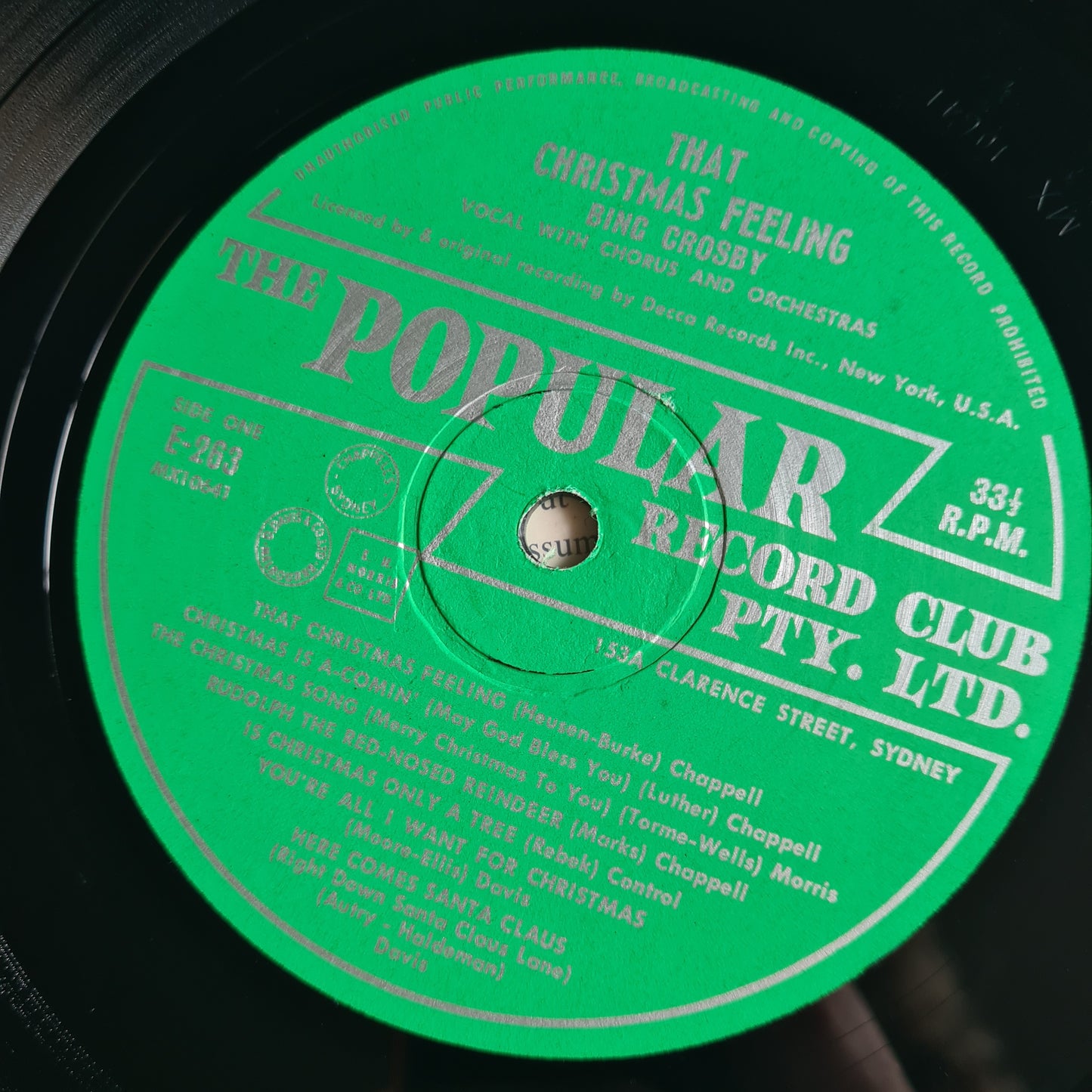 Bing Crosby – That Christmas Feeling - 1958 (MONO Australian Pressing) - Vinyl Record LP