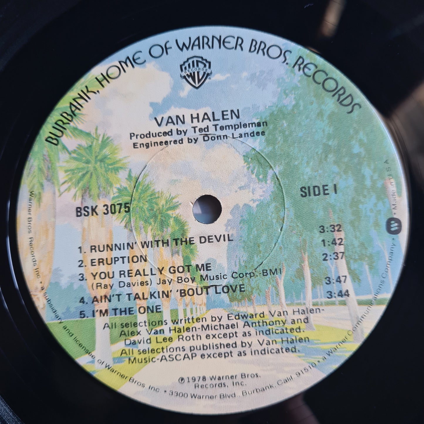 Van Halen – Van Halen - 1978 (FIRST USA Pressing) - Vinyl Record LP *RARE Palm Tree Label*