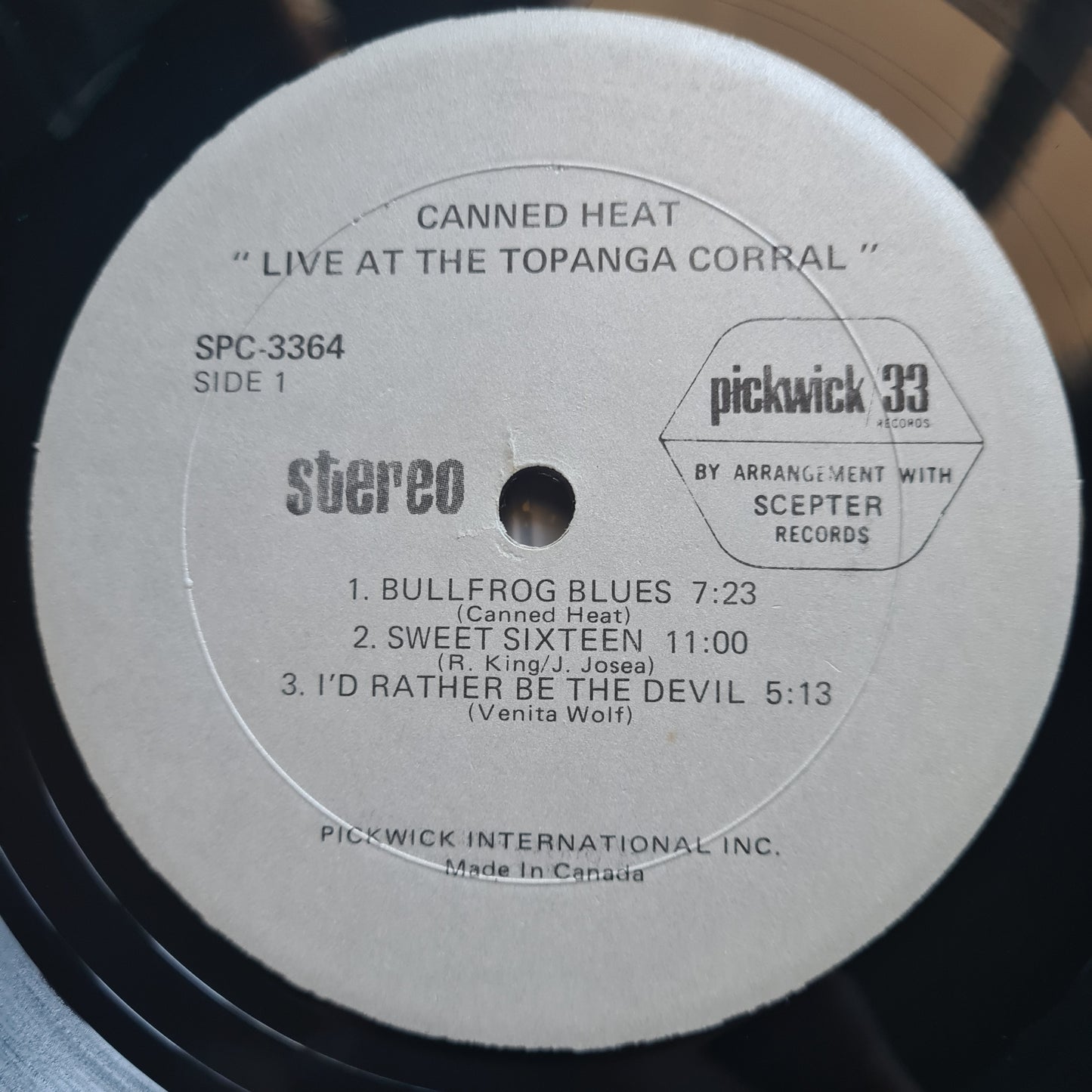 Canned Heat – Live At Topanga Corral - 1970 (Canadian Pressing)- Vinyl Record LP