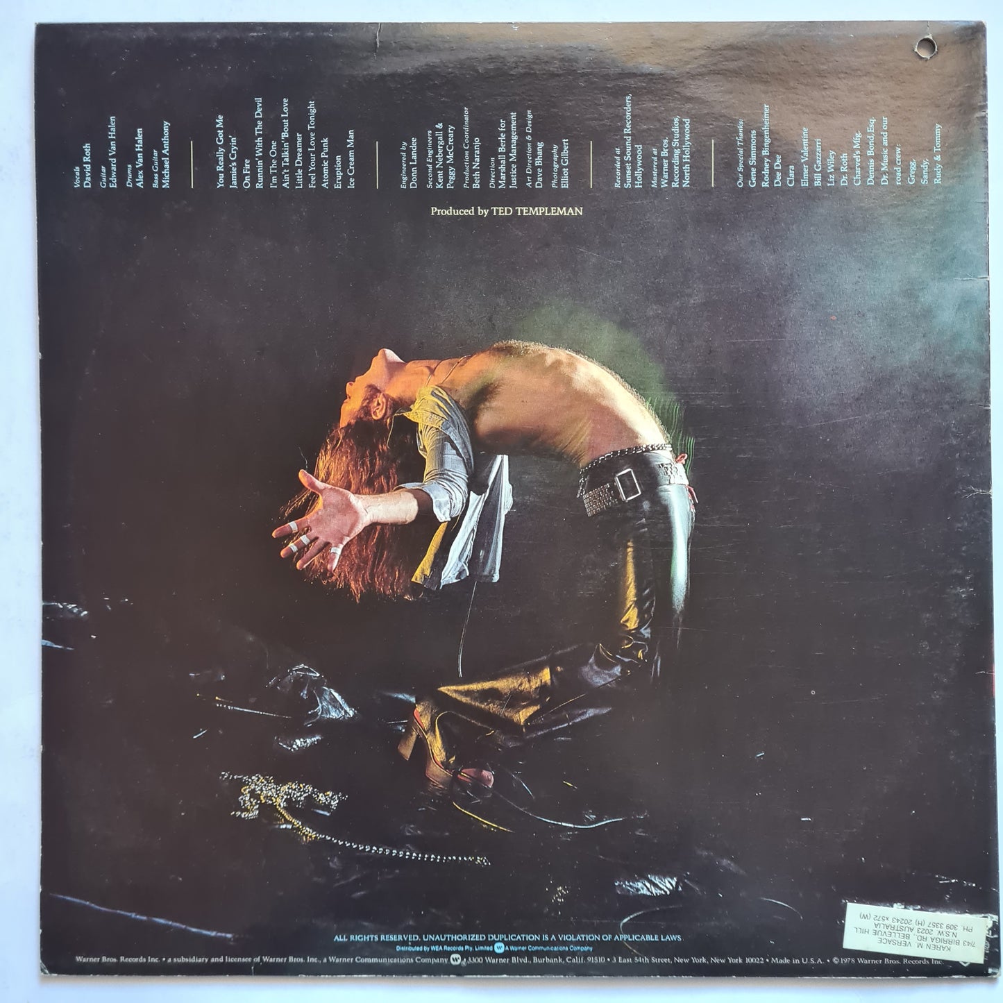 Van Halen – Van Halen - 1978 (80's reissue) - Vinyl Record LP (near mint)