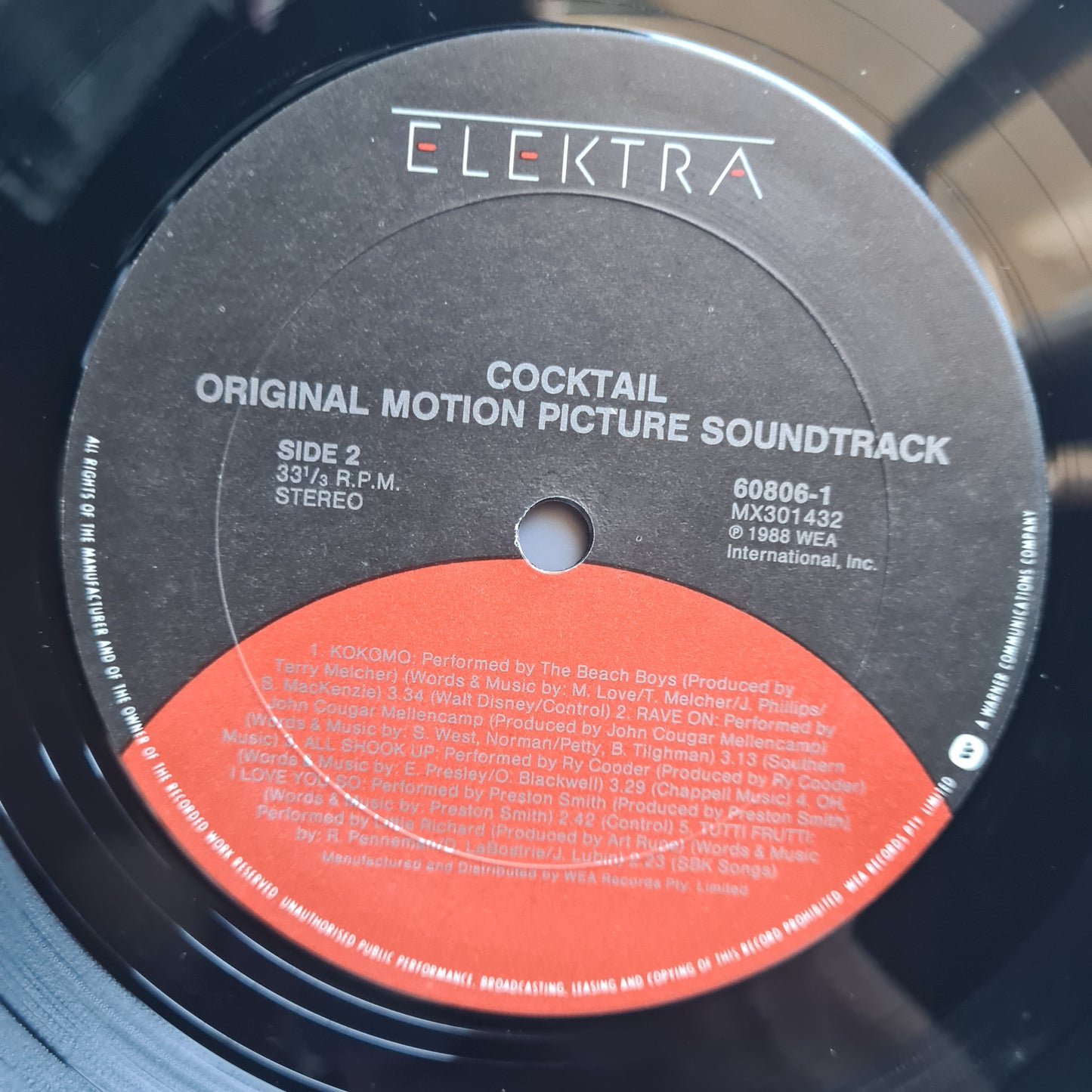 Cocktail – Original Soundtrack From The Motion Picture - 1988 - Vinyl Record LP
