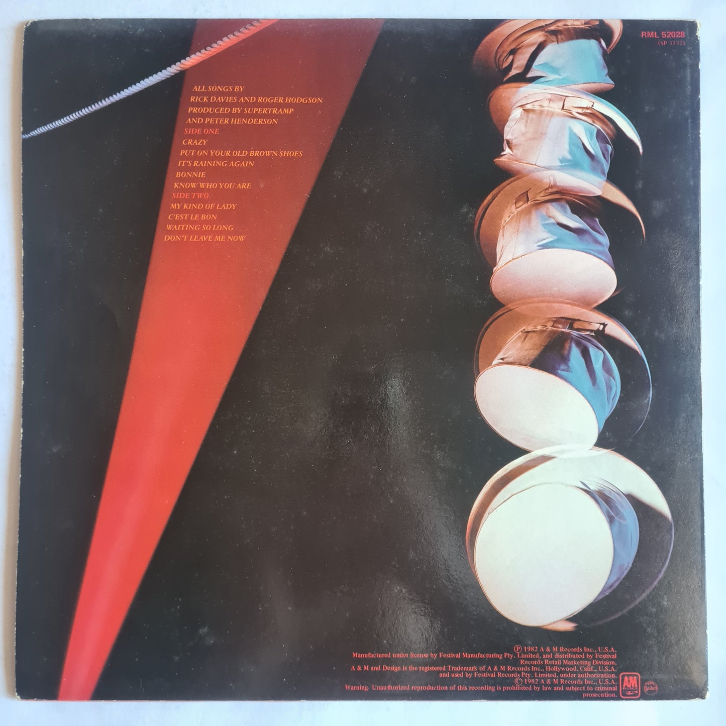 Supertramp – Famous Last Words - 1982 - Vinyl Record LP (near mint)